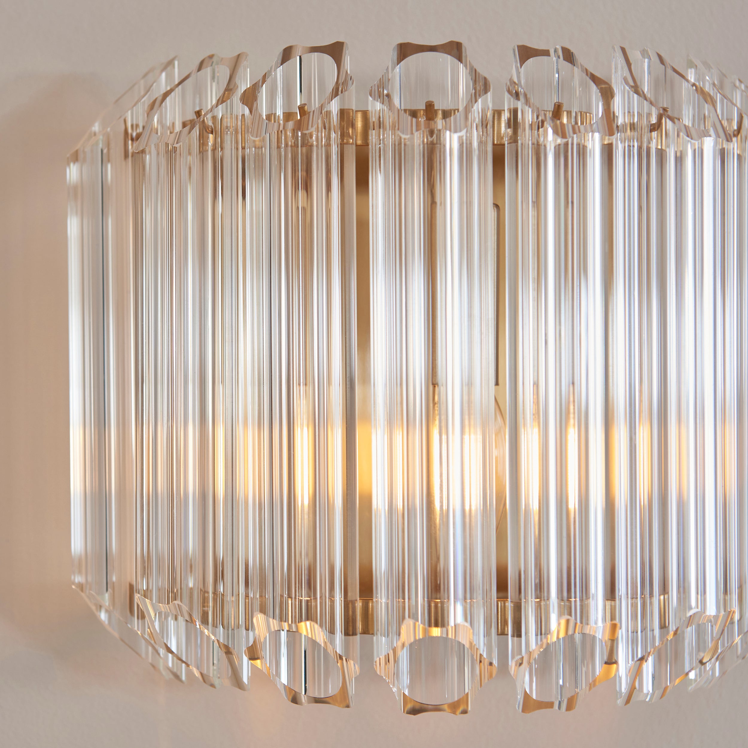 Valentina Brass Wall Light - Hexagonal Glass Rods