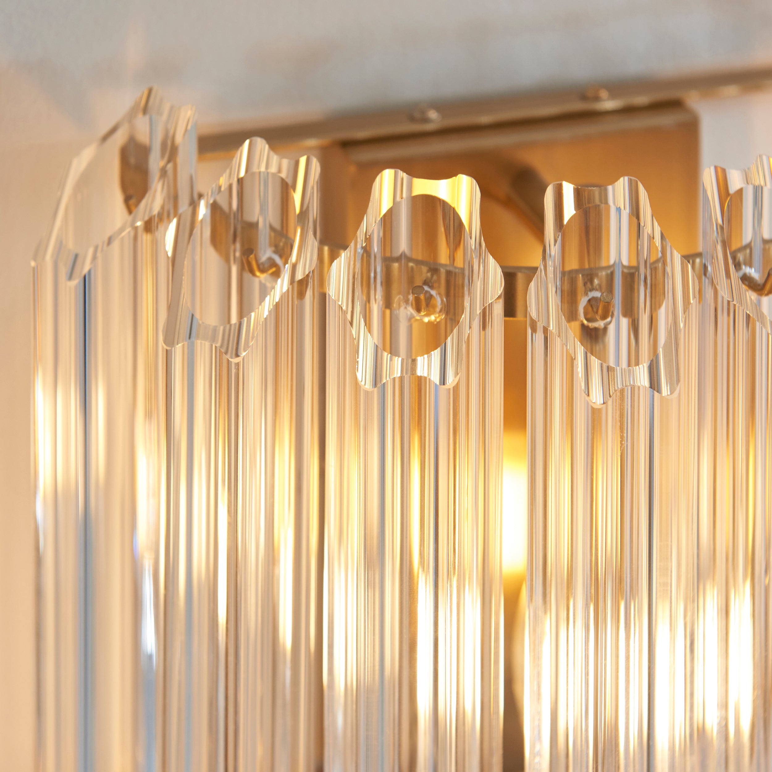 Valentina Brass Wall Light - Hexagonal Glass Rods