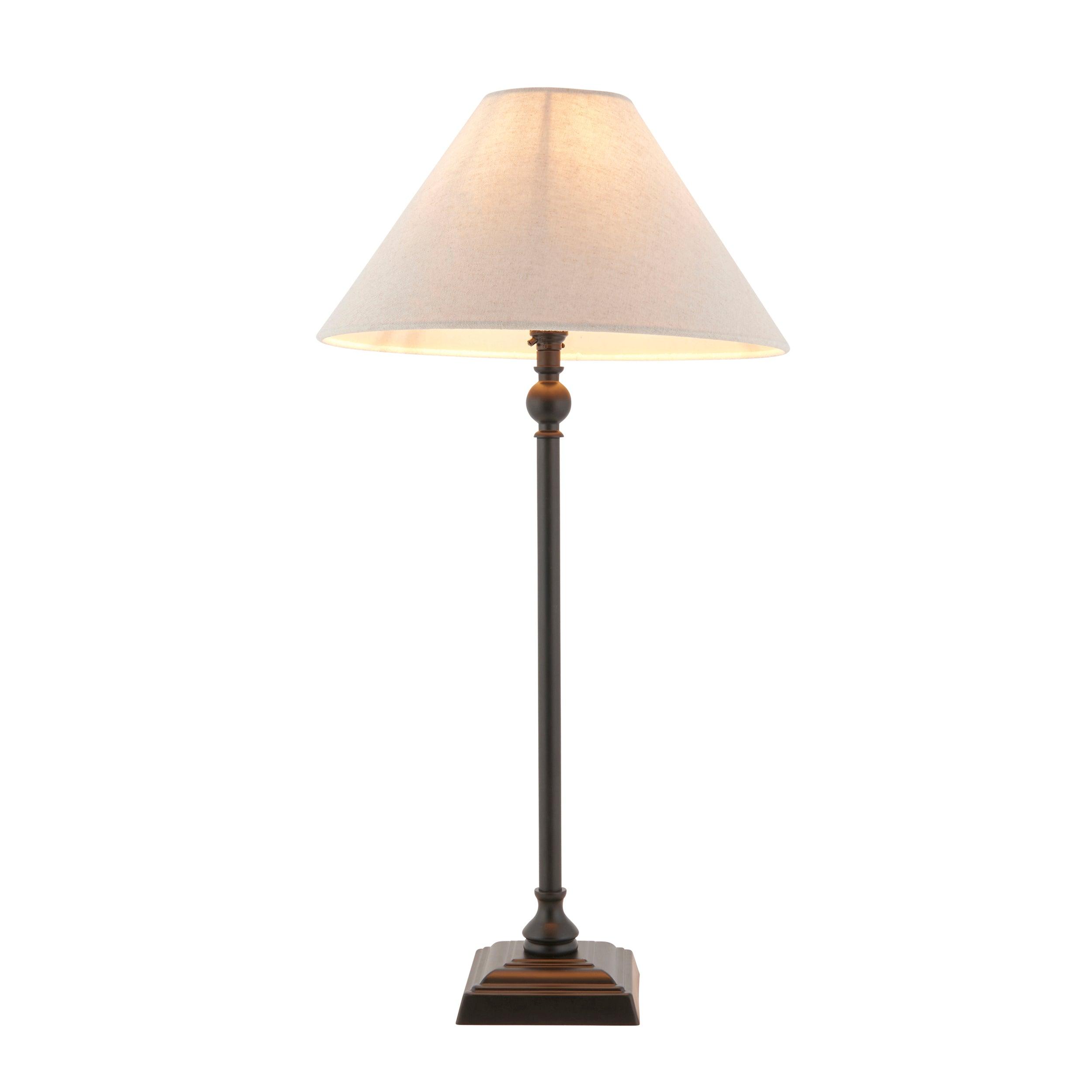 Endon Lille Black Table Lamp With 31cm Linen Shade