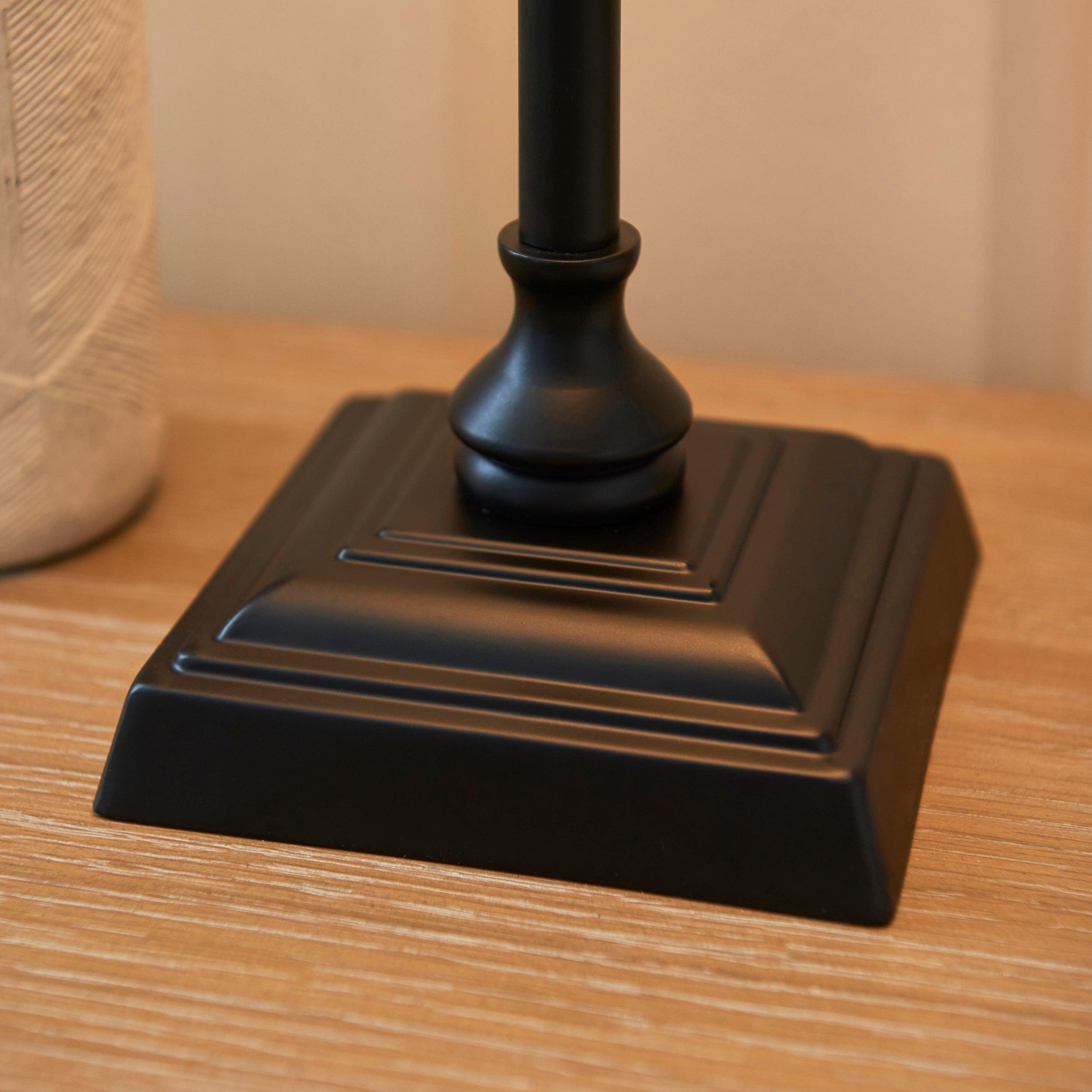 Endon Lille Black Table Lamp With 31cm Linen Shade
