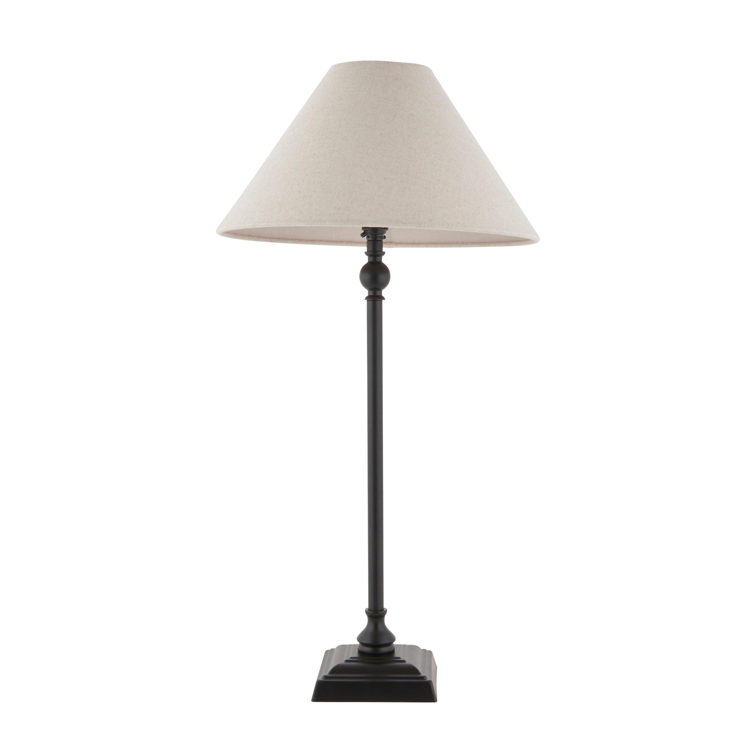 Endon Lille Black Table Lamp With 31cm Linen Shade