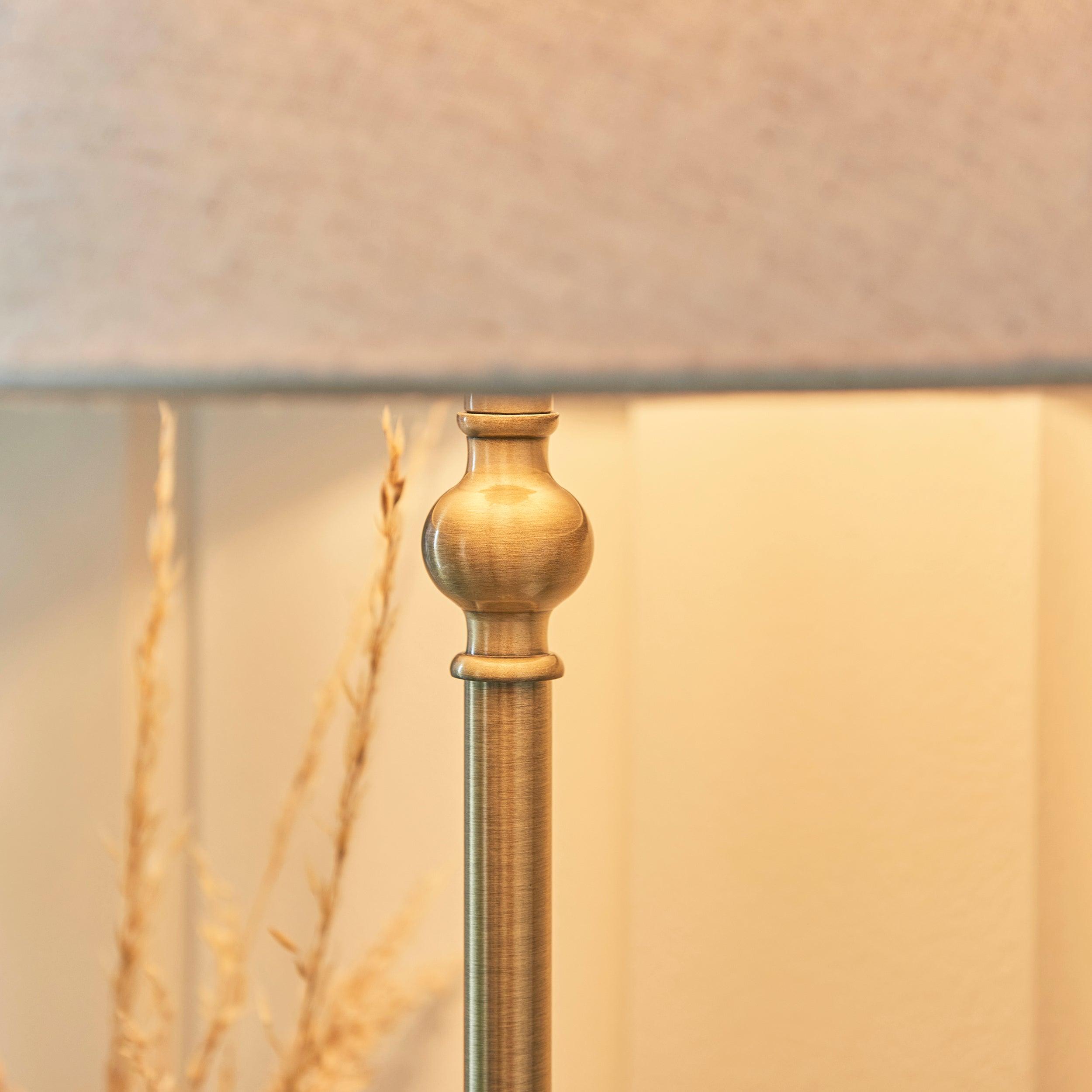Endon Lille Brass Table Lamp With 31cm Linen Shade