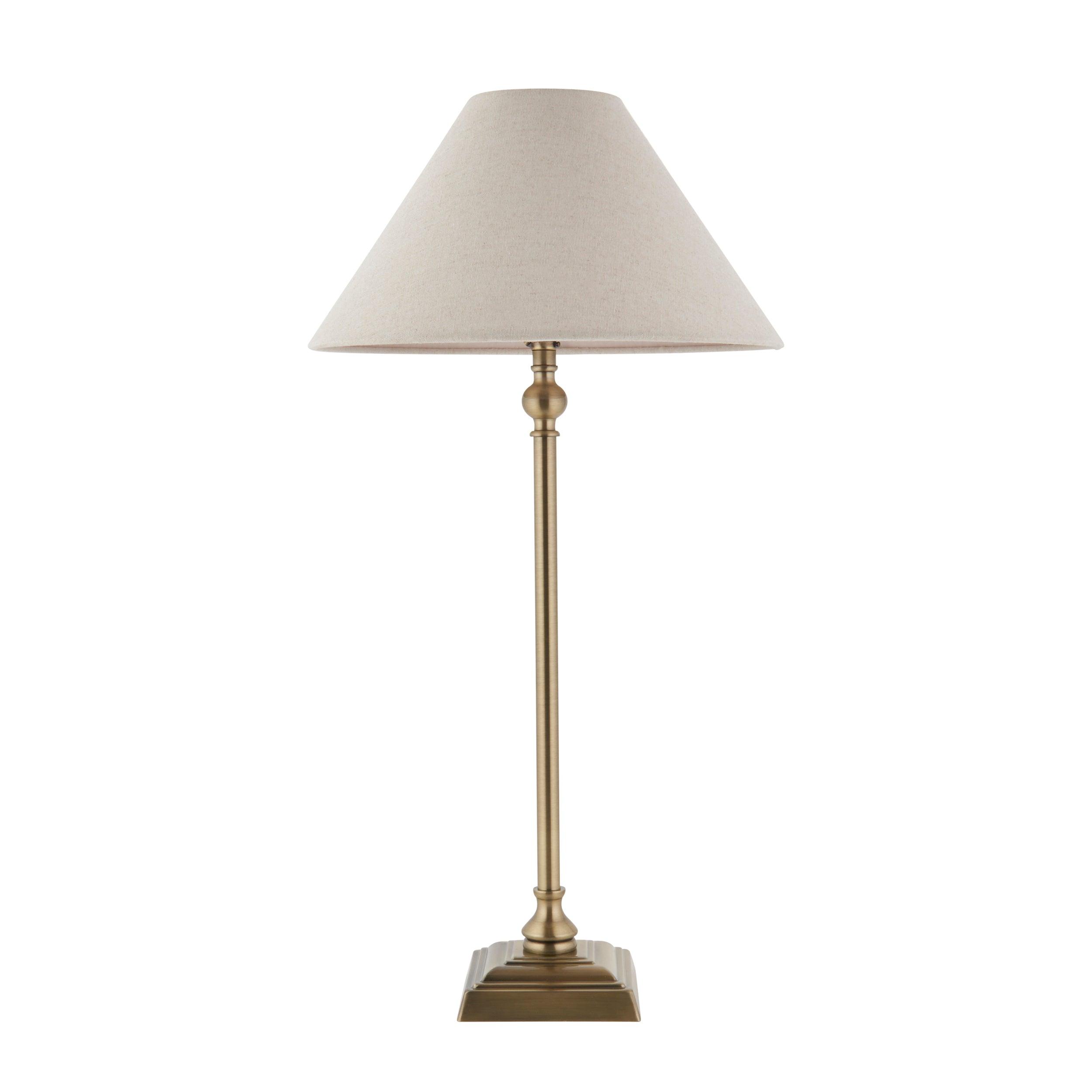 Endon Lille Brass Table Lamp With 31cm Linen Shade