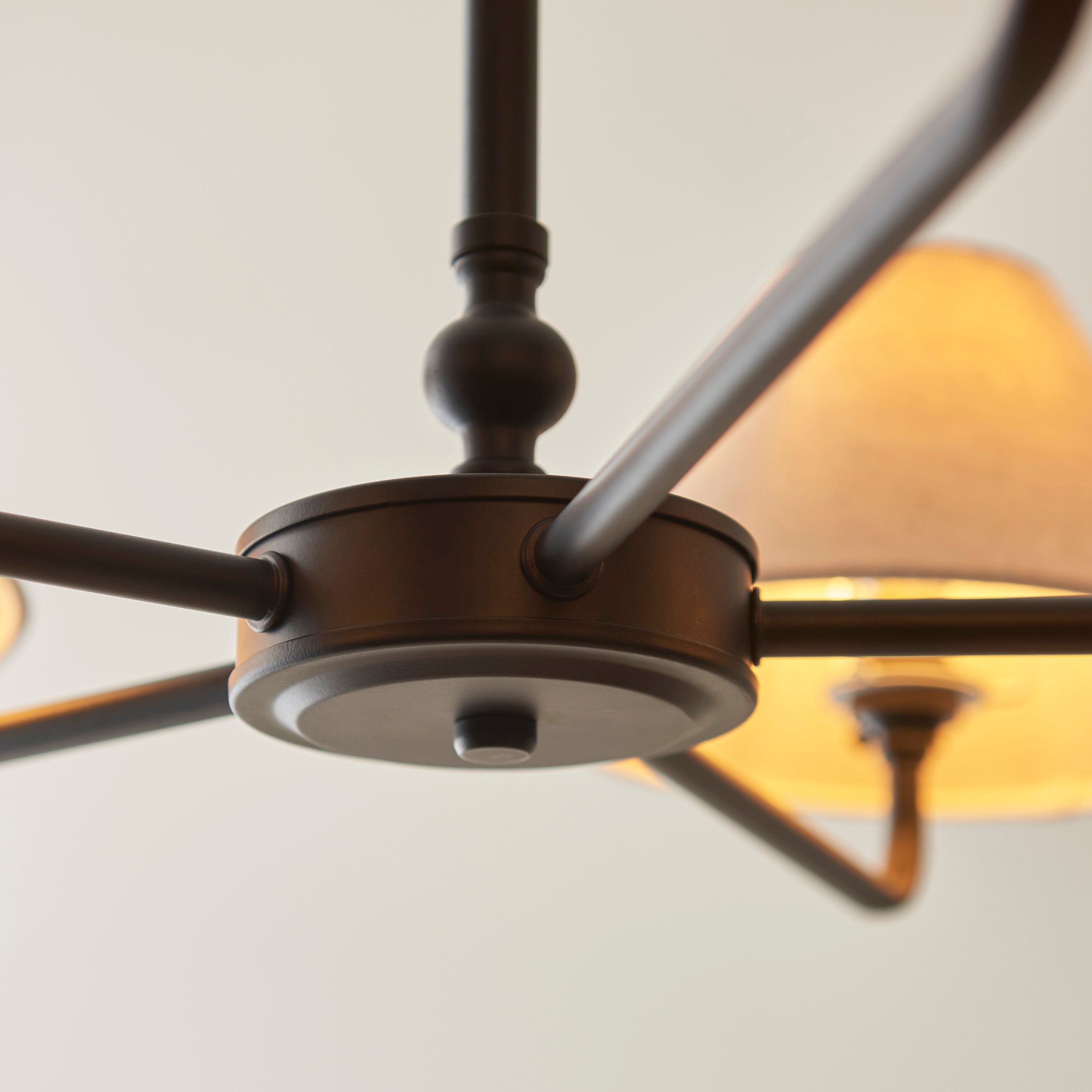 Lille Black 5 Light Pendant - Linen Shade