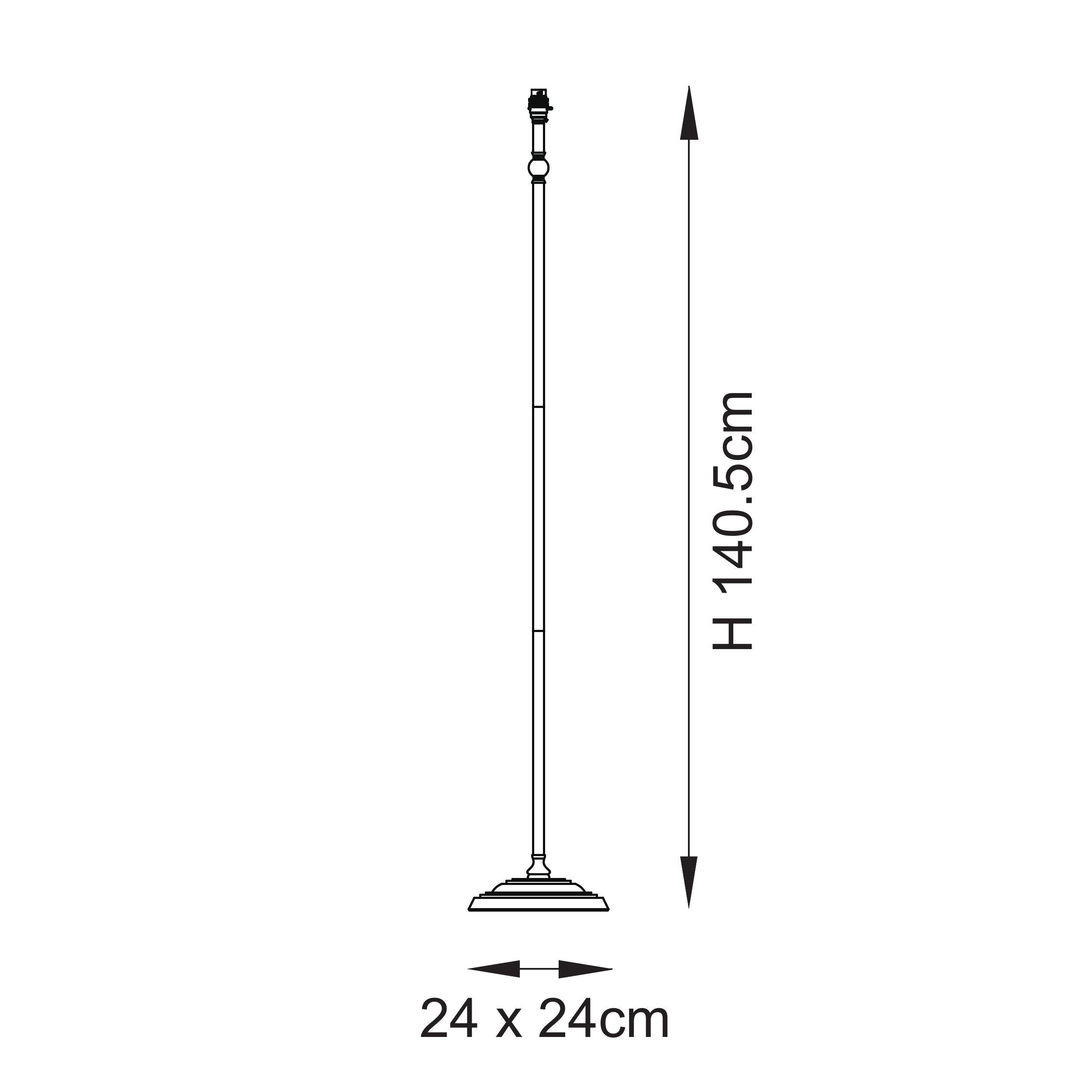 Lille Brass Floor Lamp & Grey Ikat 40cm Shade