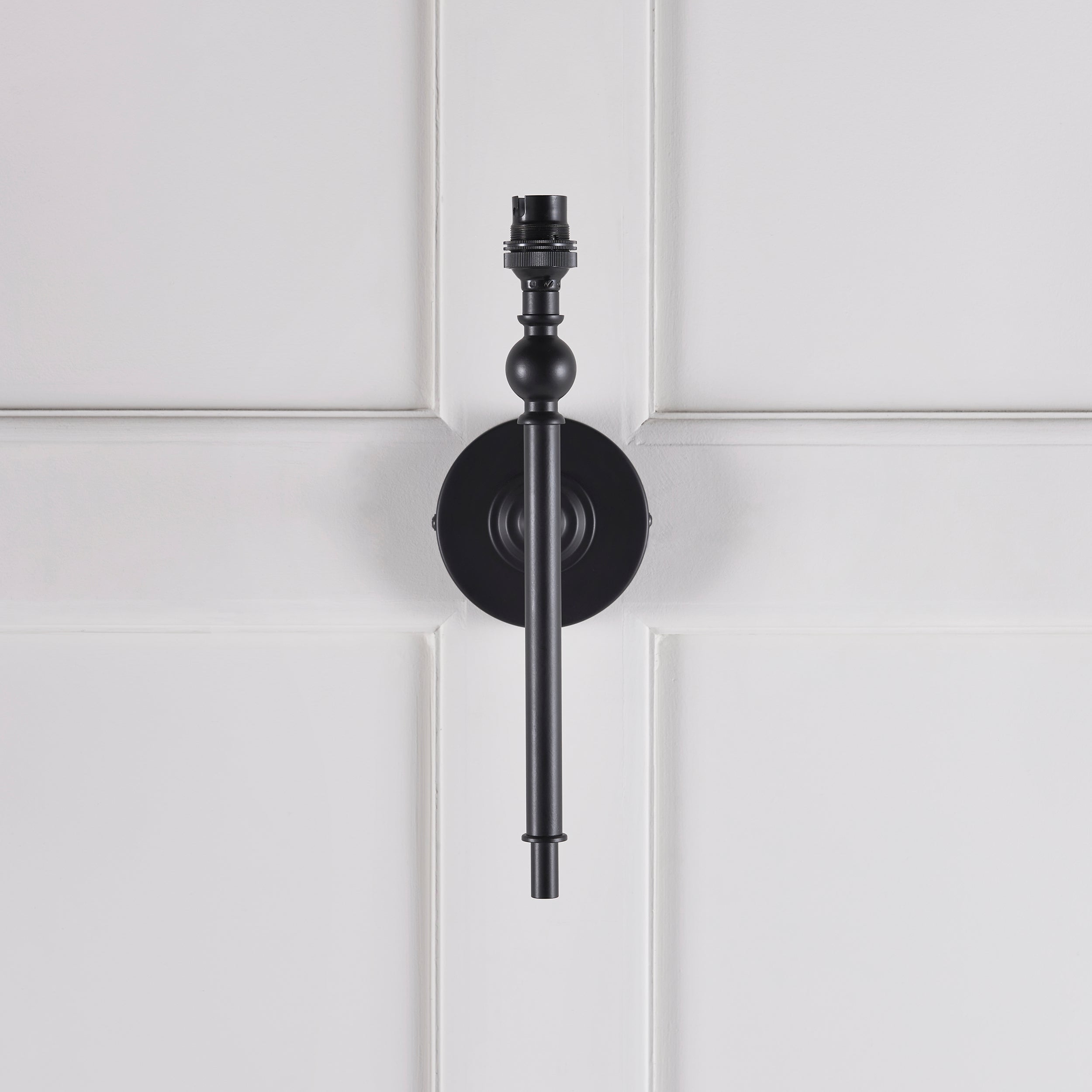 Lille Black Wall Light & Neutral Ikat 20cm Shade