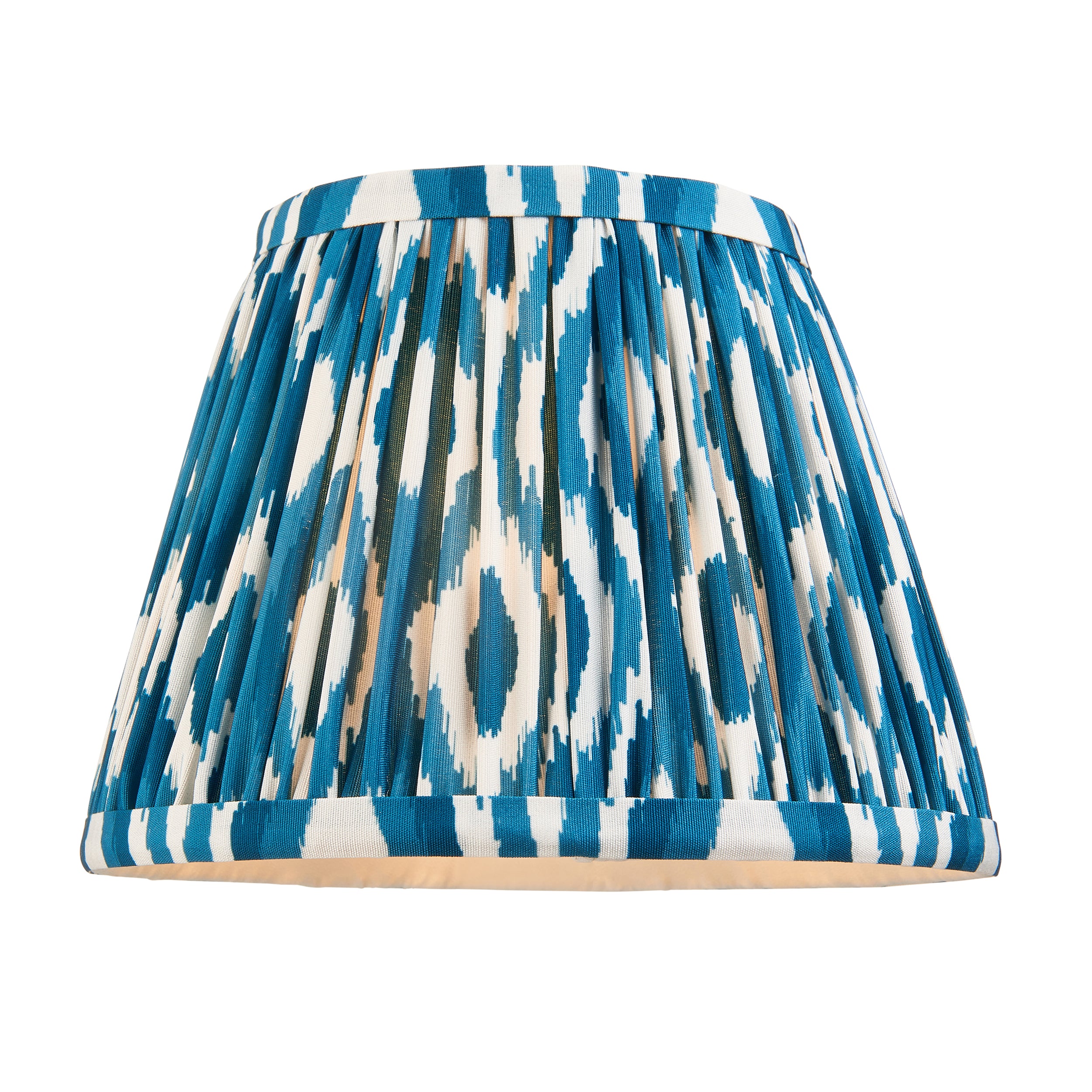 Lille Brass Wall Light & Blue Ikat 20cm Shade