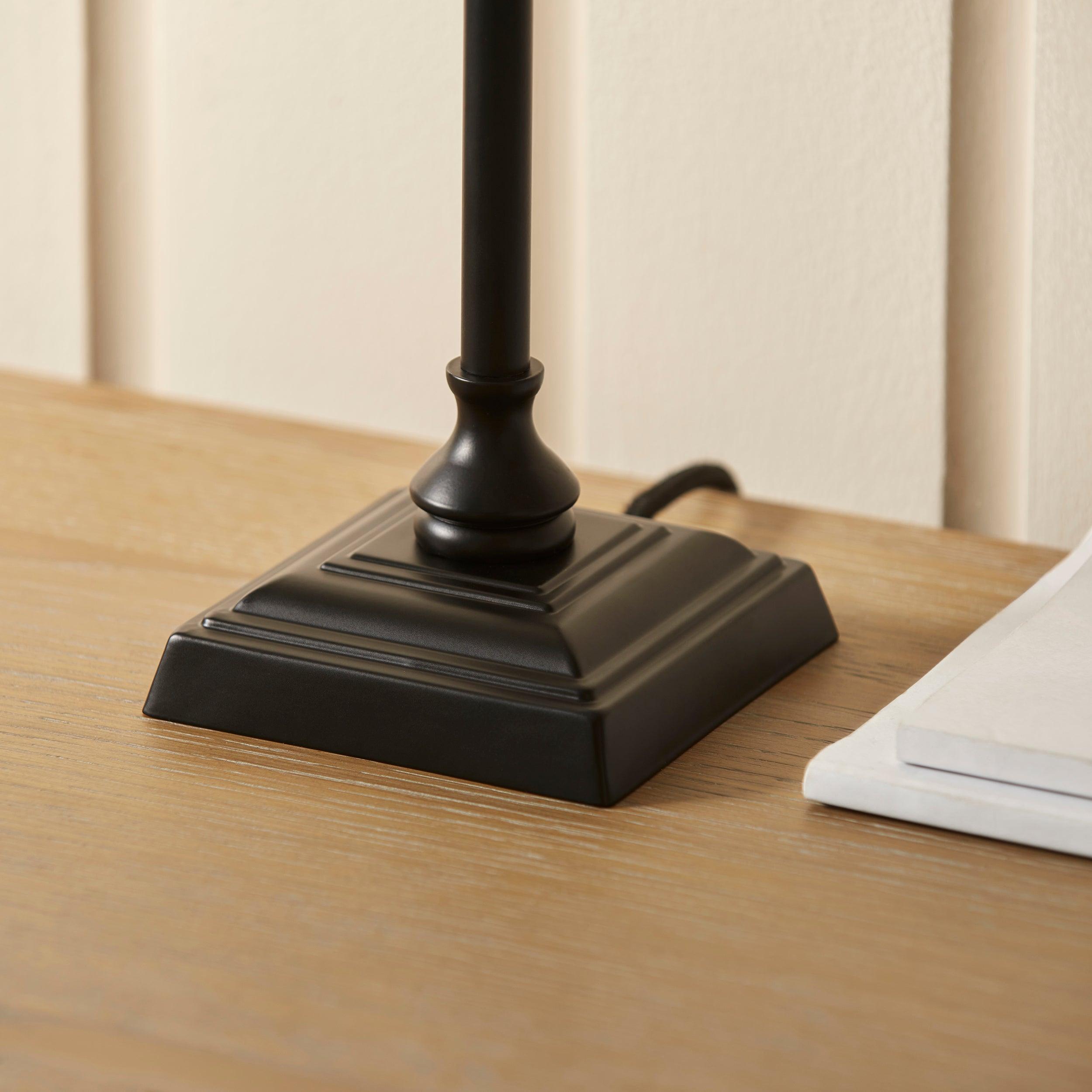 Lille Black Table Lamp With 22cm Linen Shade