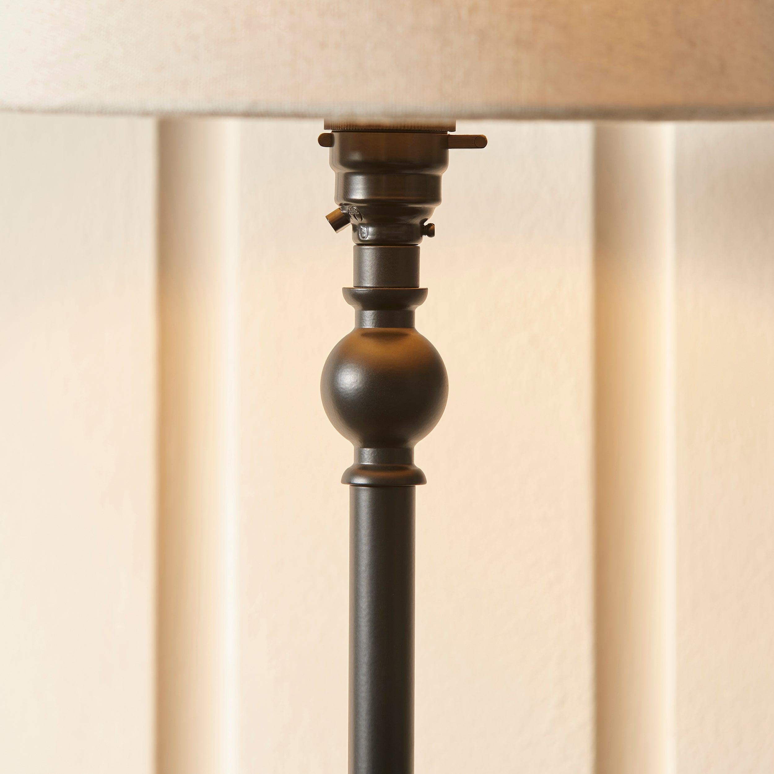 Lille Black Table Lamp With 22cm Linen Shade