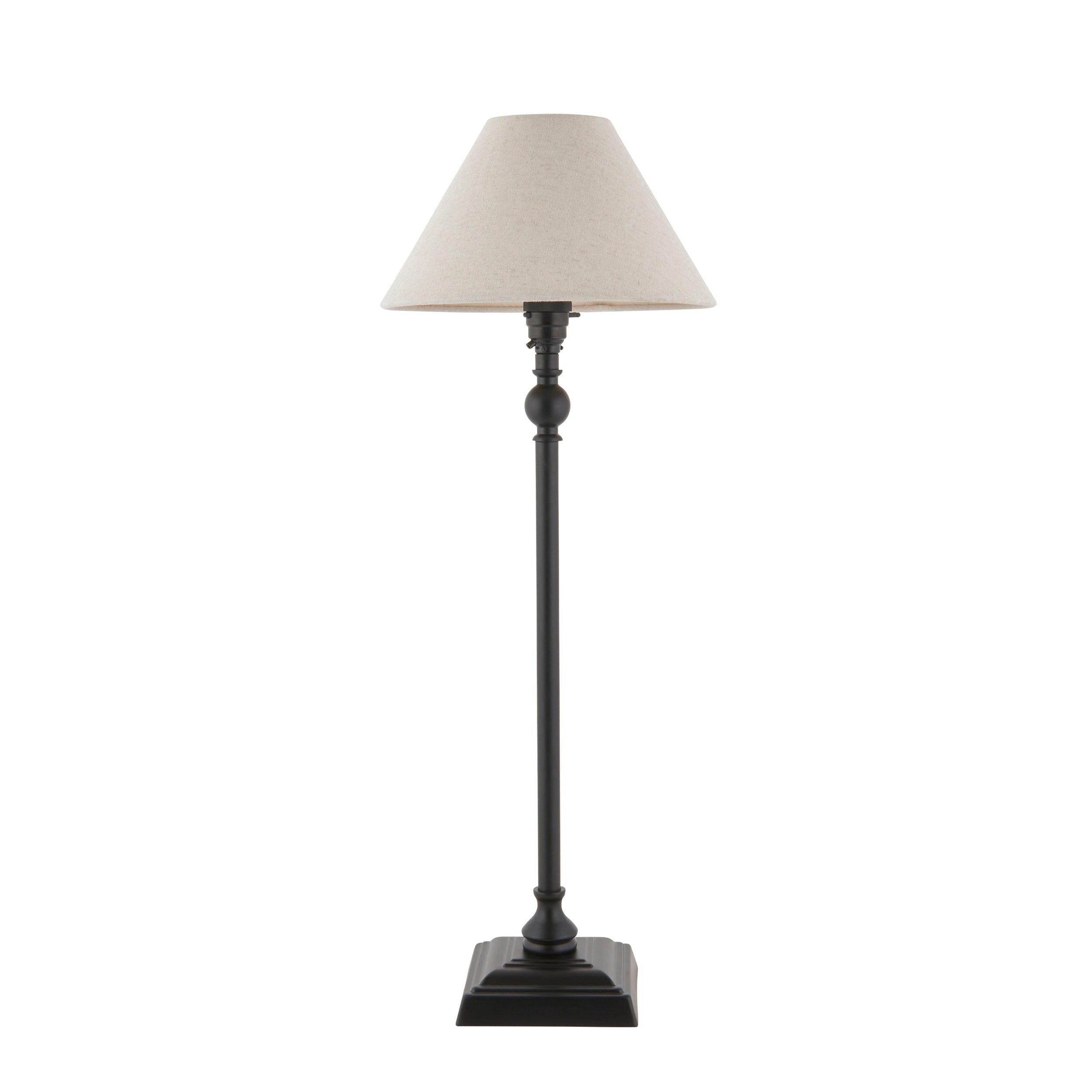 Lille Black Table Lamp With 22cm Linen Shade