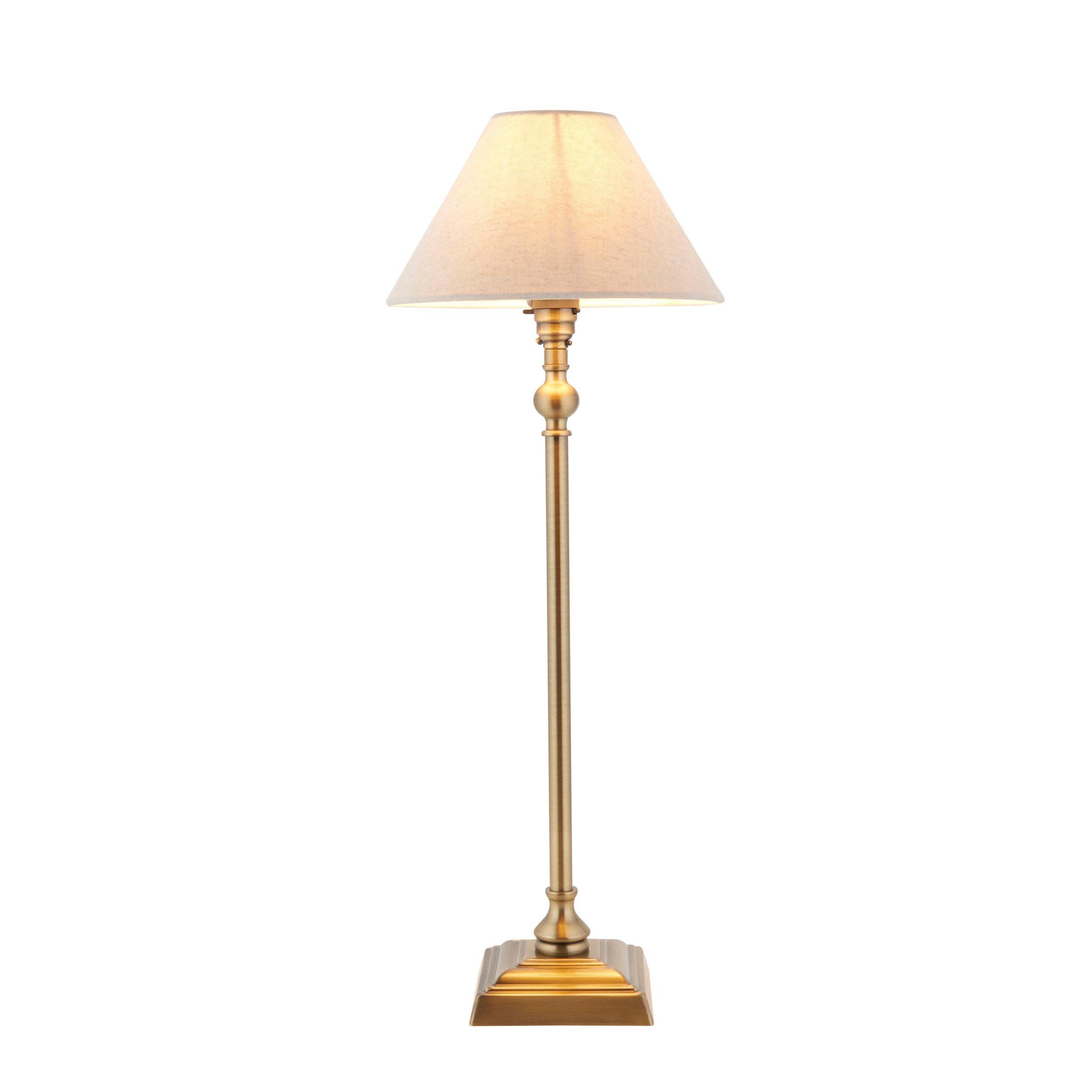 Endon Lille Brass Table Lamp With 22cm Linen Shade