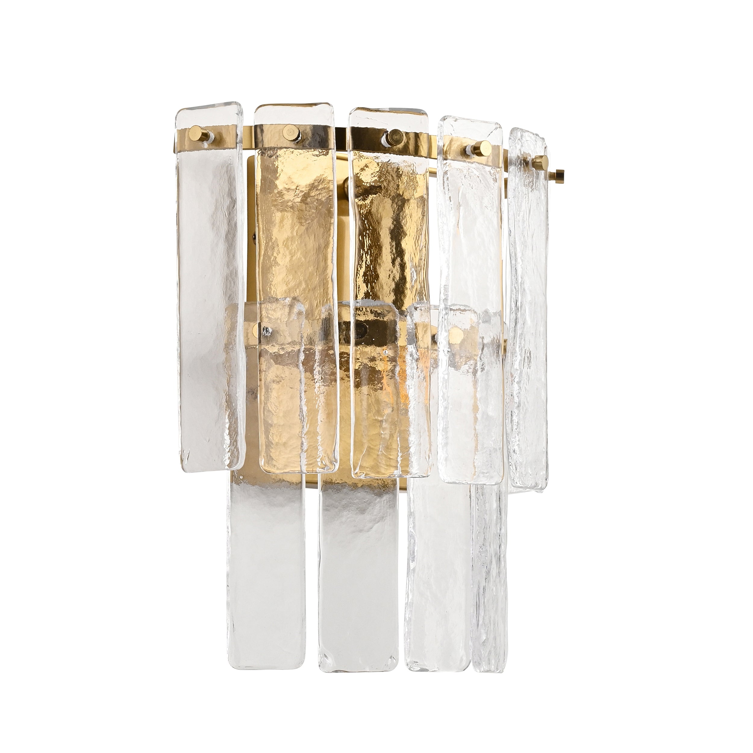 Karine Brass Wall Light - Handmade Glass Panels