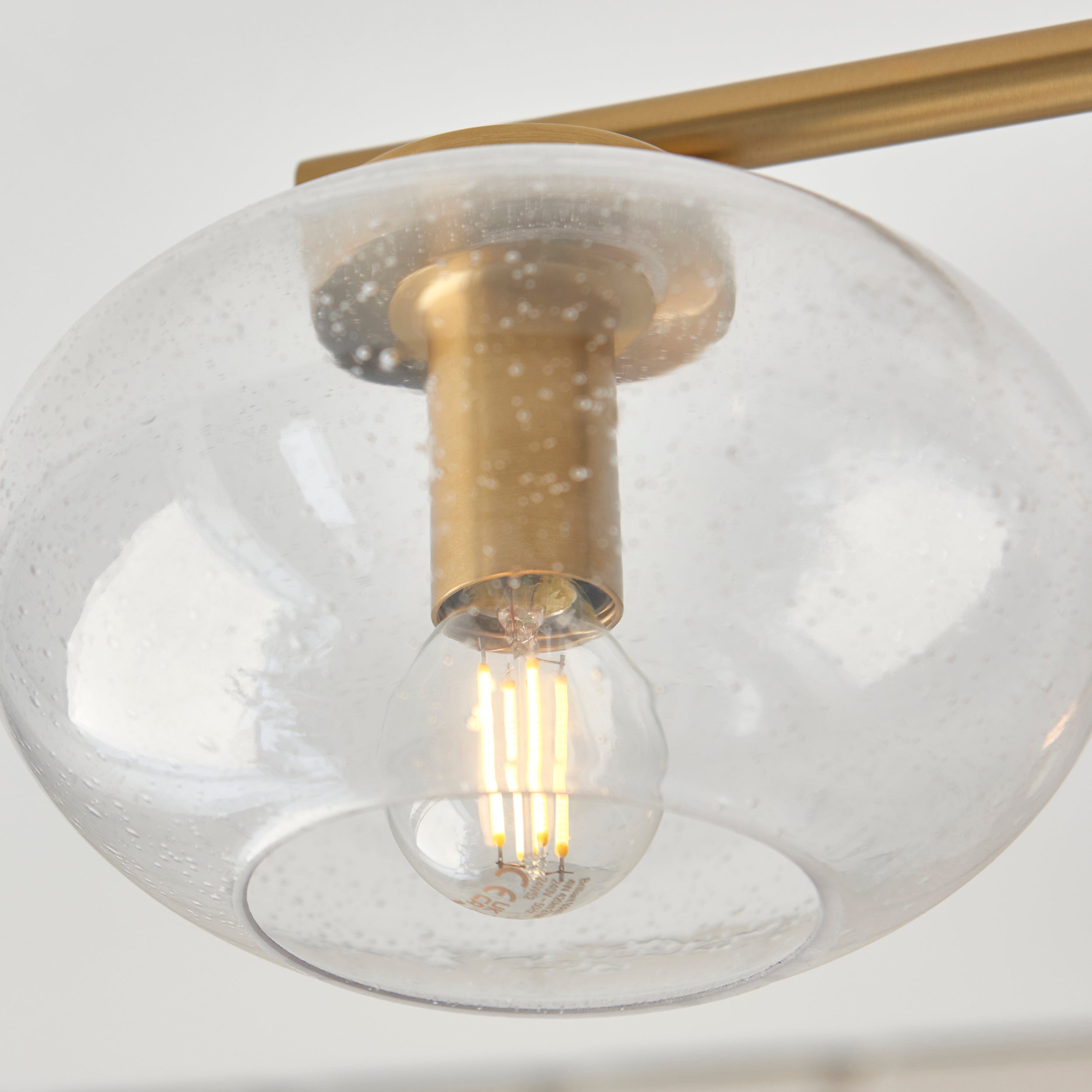 Jacob Brass Wall Light - Bubble Glass Shade