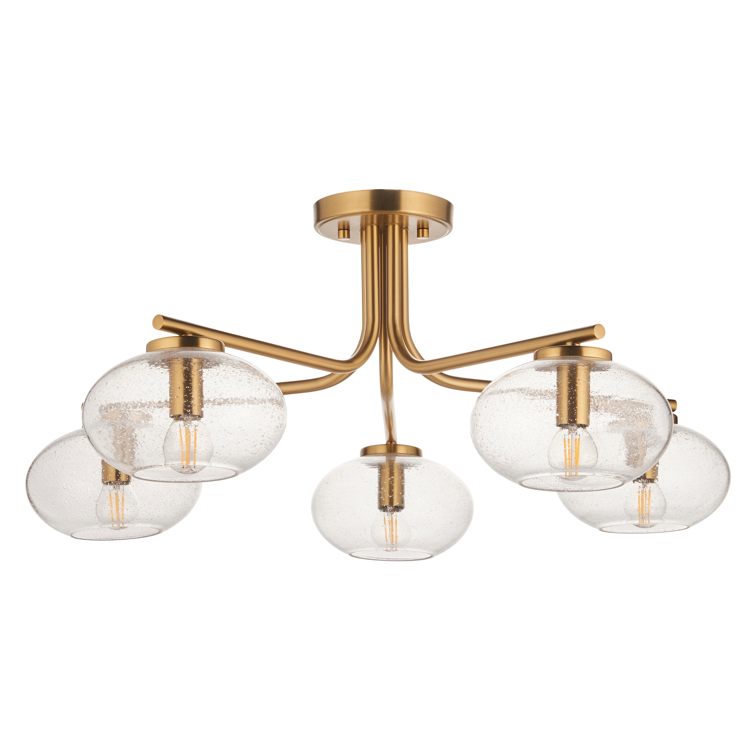 Jacob Brass Wall Light - Bubble Glass Shade