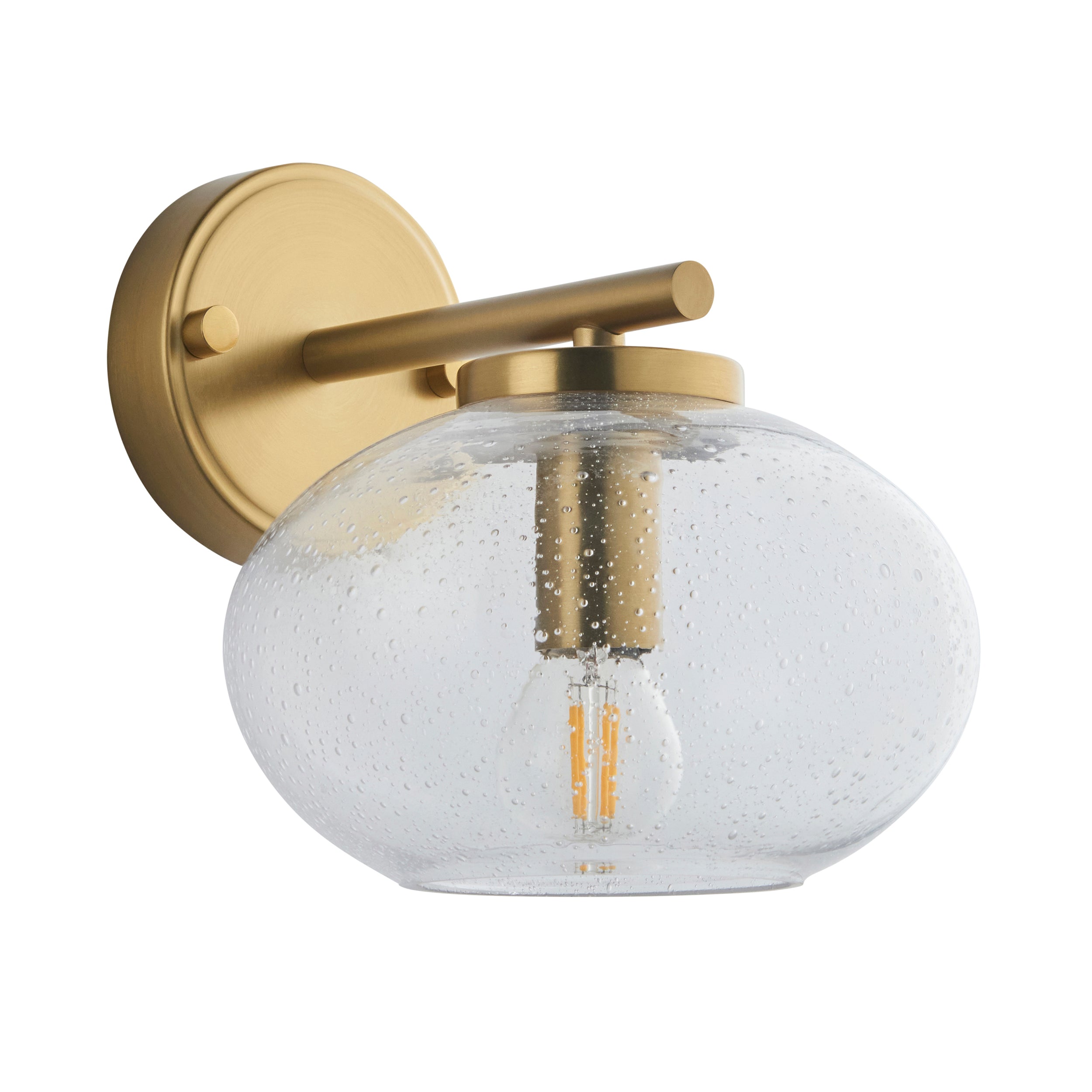 Jacob Brass Wall Light - Bubble Glass Shade