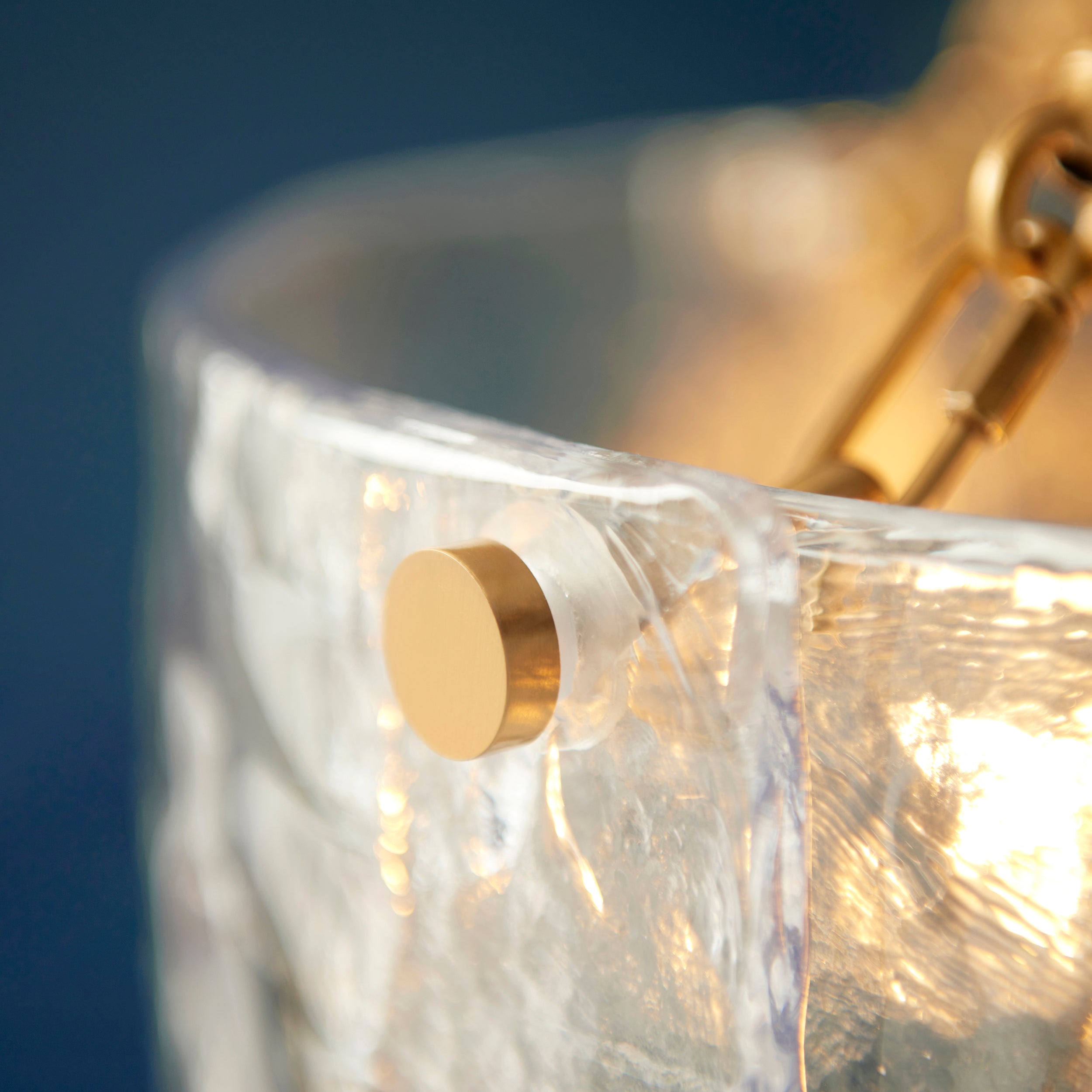 Keller 6 Light Brass Pendant Handmade - Curved Glass Panels