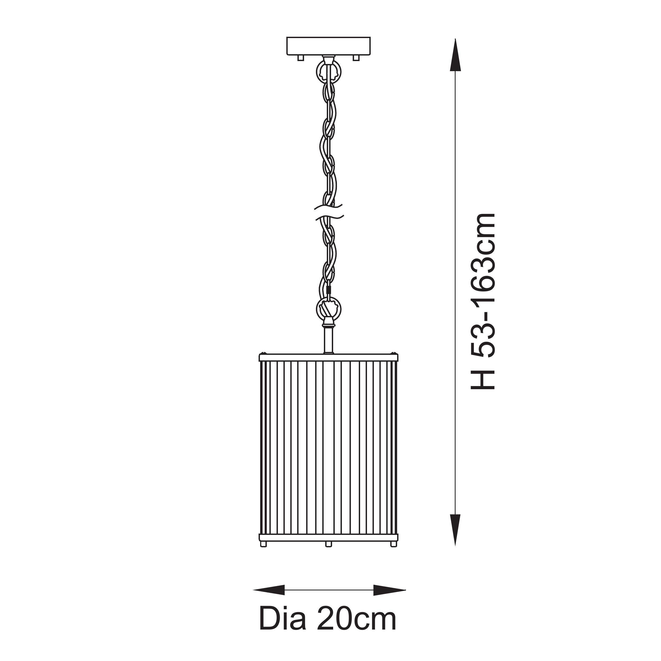Ridgeton Antique Brass & Ribbed Shade Glass Pendant