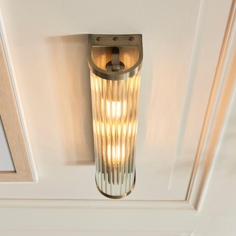 Endon Lighting Ridgeton 2-Light Wall Light in Antique Brass