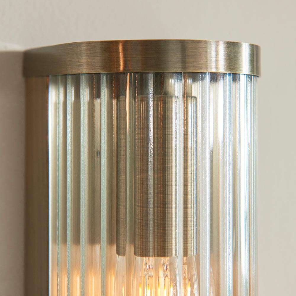 Endon Lighting Ridgeton 2-Light Wall Light in Antique Brass-OPEN-BOX-50-040626