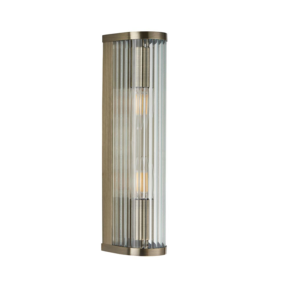 Endon Lighting Ridgeton 2-Light Wall Light in Antique Brass