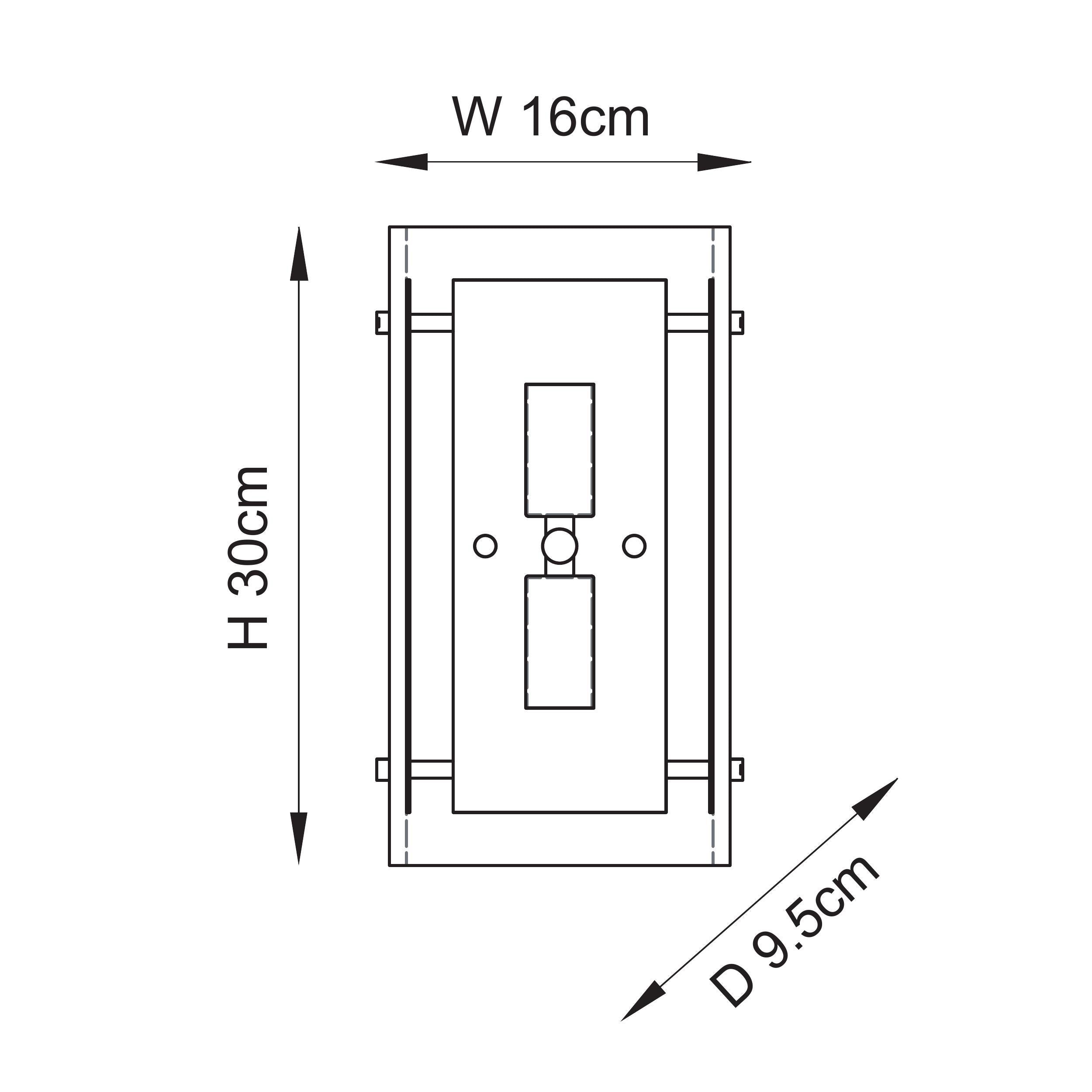 Keller 2 Light Wall - Curved Glass Panel