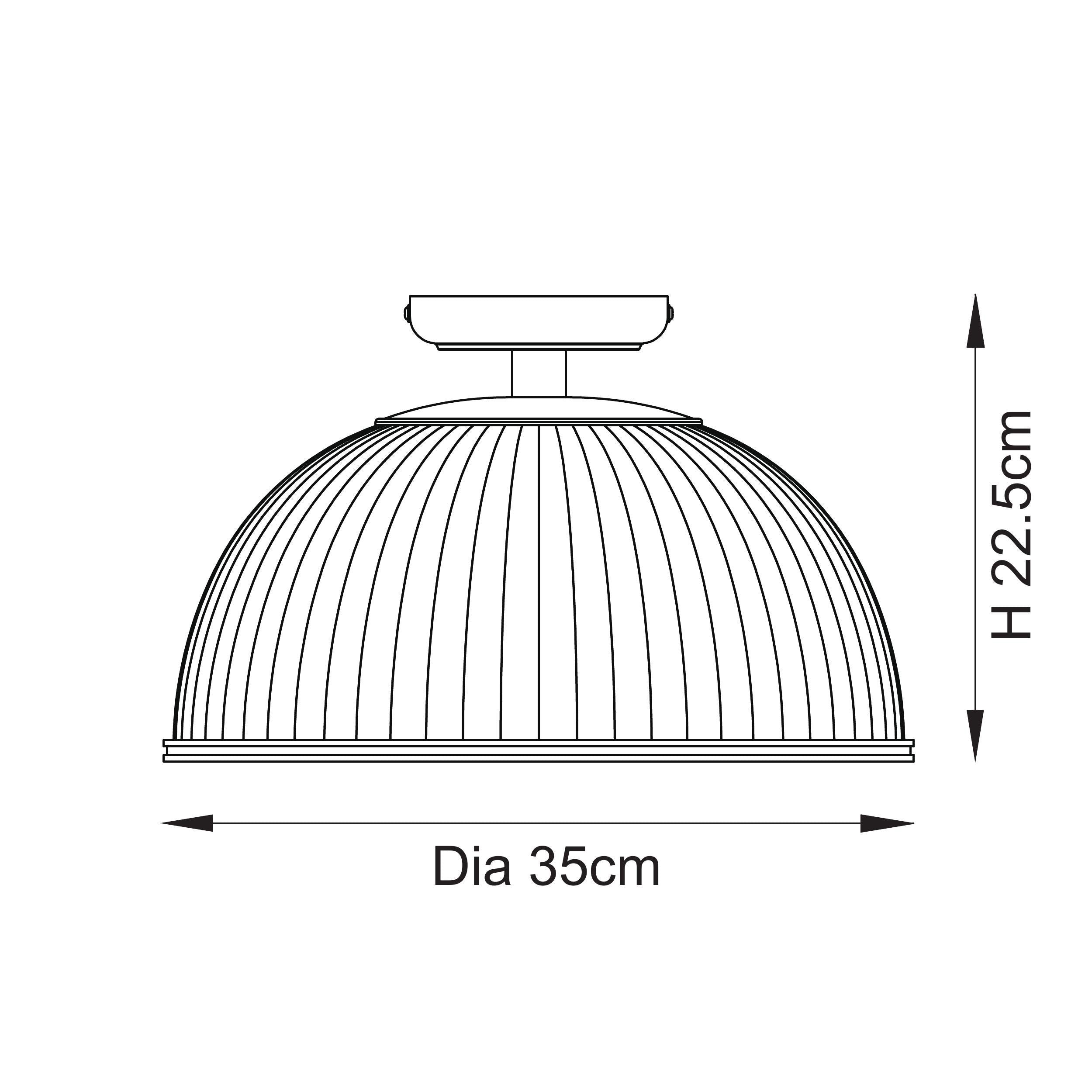Somerset Brass & Ribbed Glass Downlight Flush