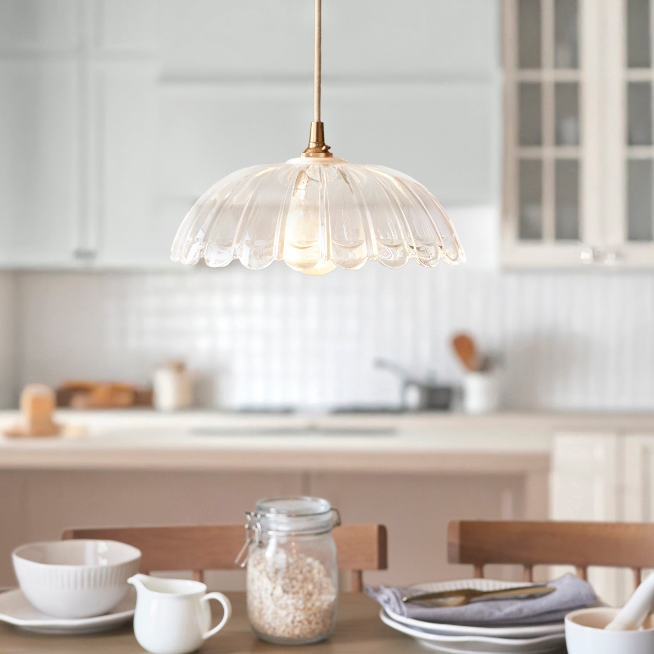 Carnation Easyfit Clear Glass Pendant (Shade Only)-OPEN-BOX-50-290626