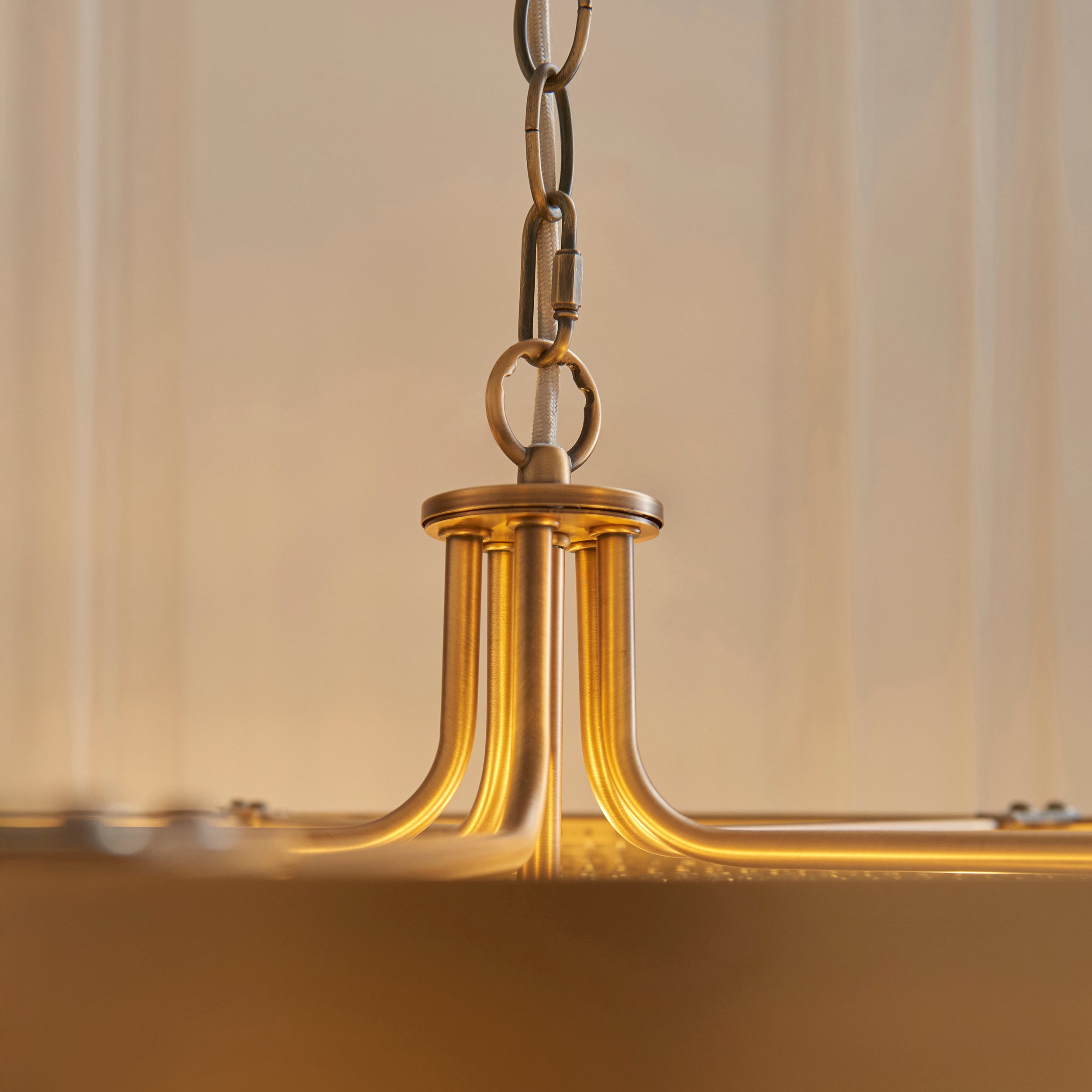 Clermont Brass 5 Light Ceiling Pendant - Glass Rods