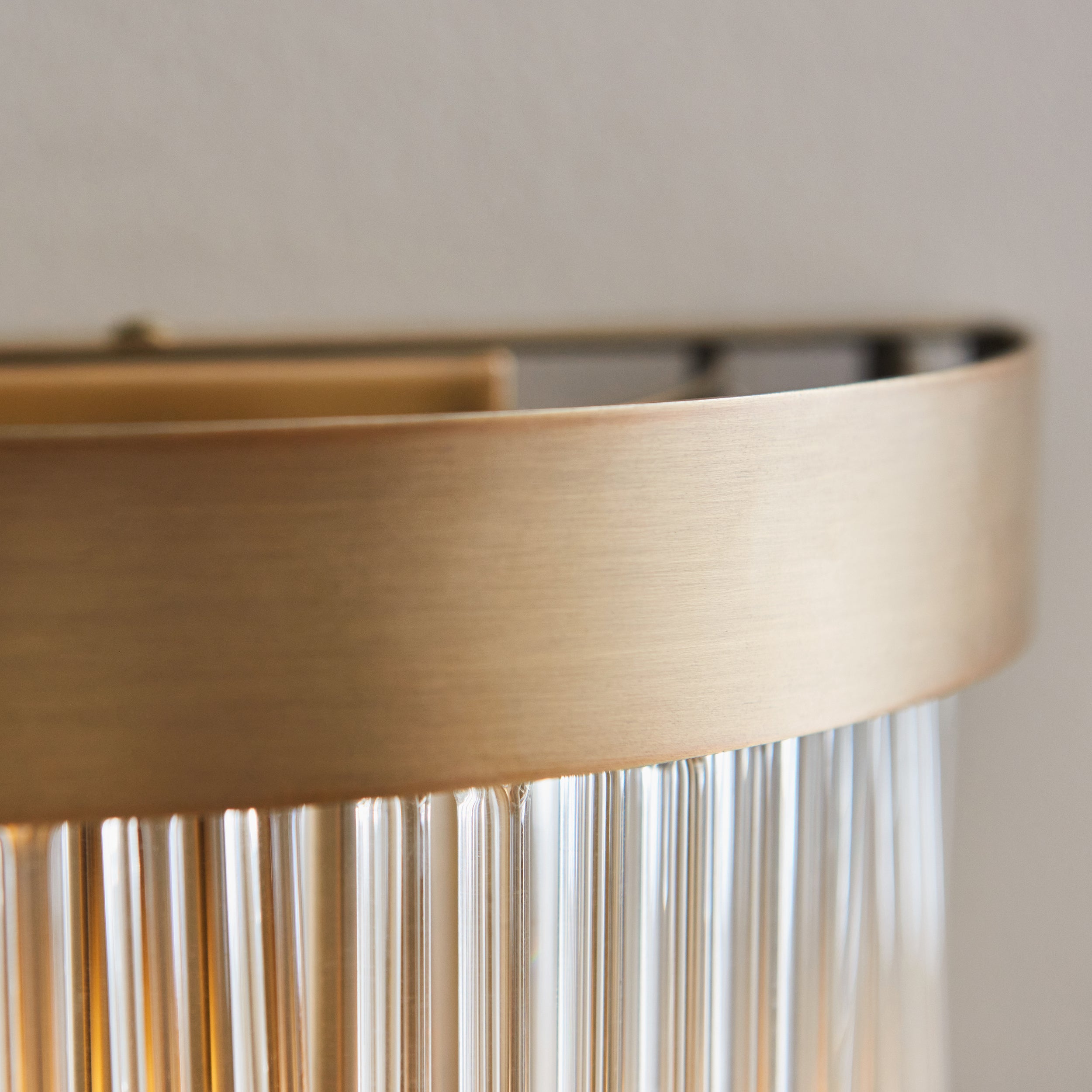 Clermont Antique Brass Wall Light - Clear Glass Rods Shade