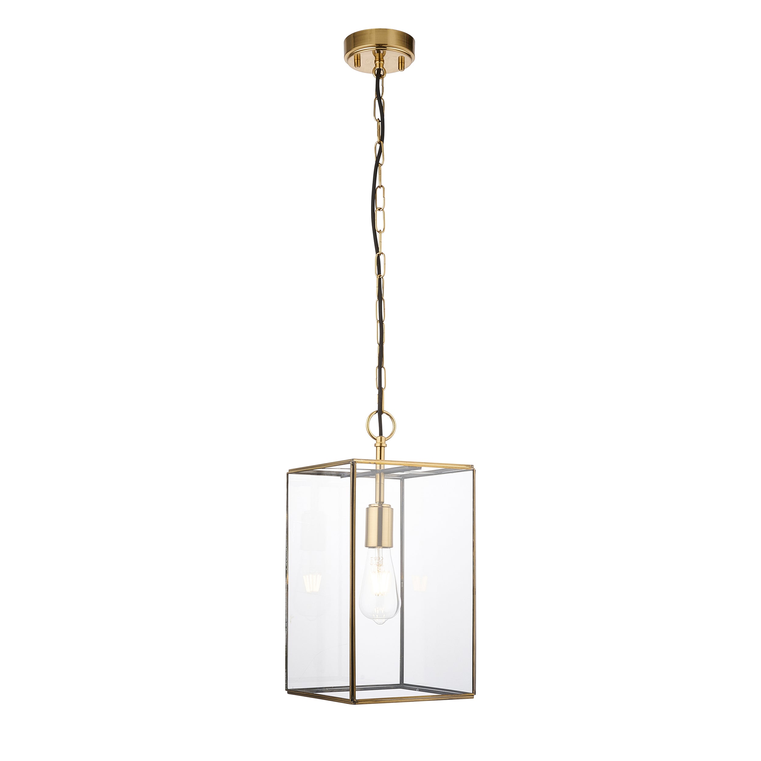 Hammond Grand Brass and Glass Panel Pendant
