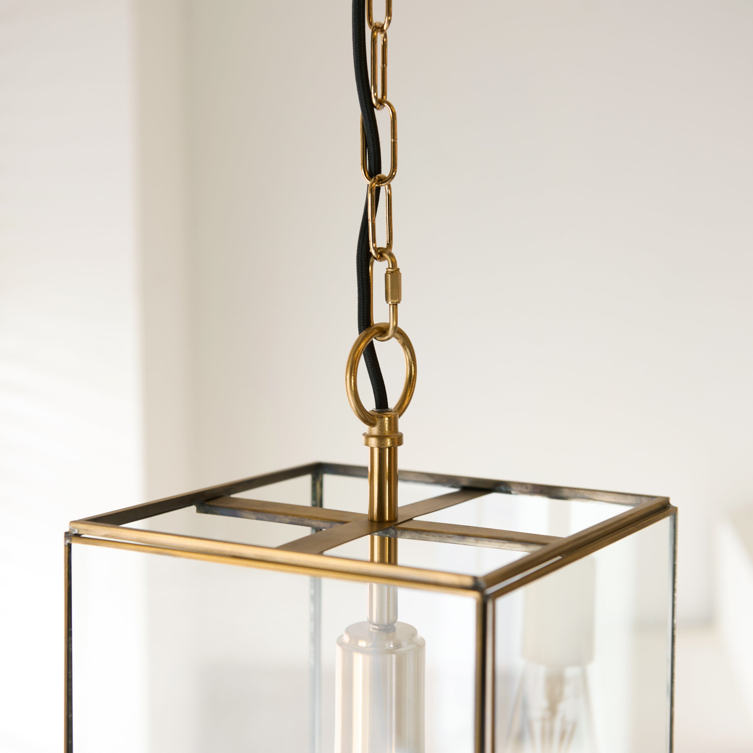 Hammond Grand Brass and Glass Panel Pendant