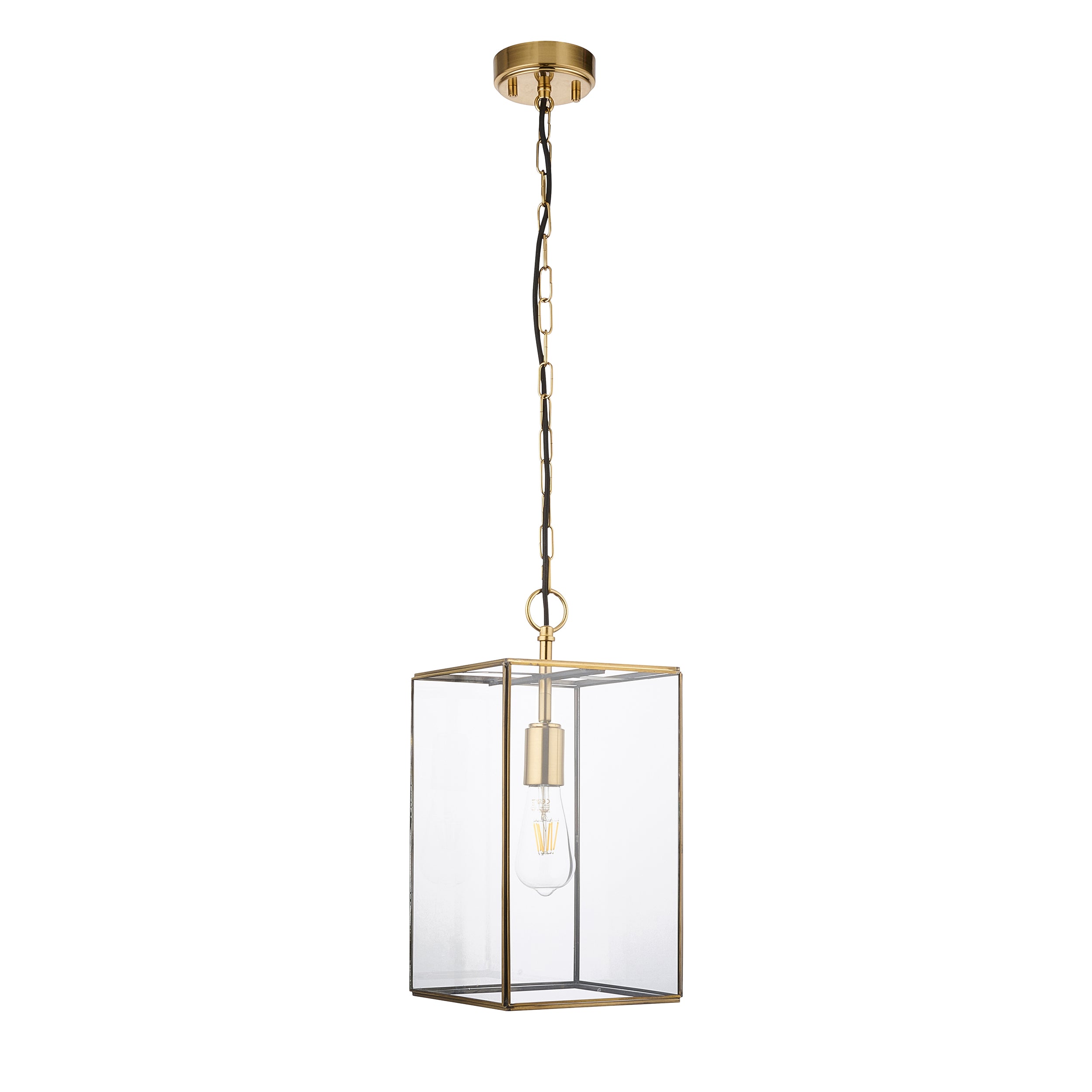 Hammond Grand Brass and Glass Panel Pendant