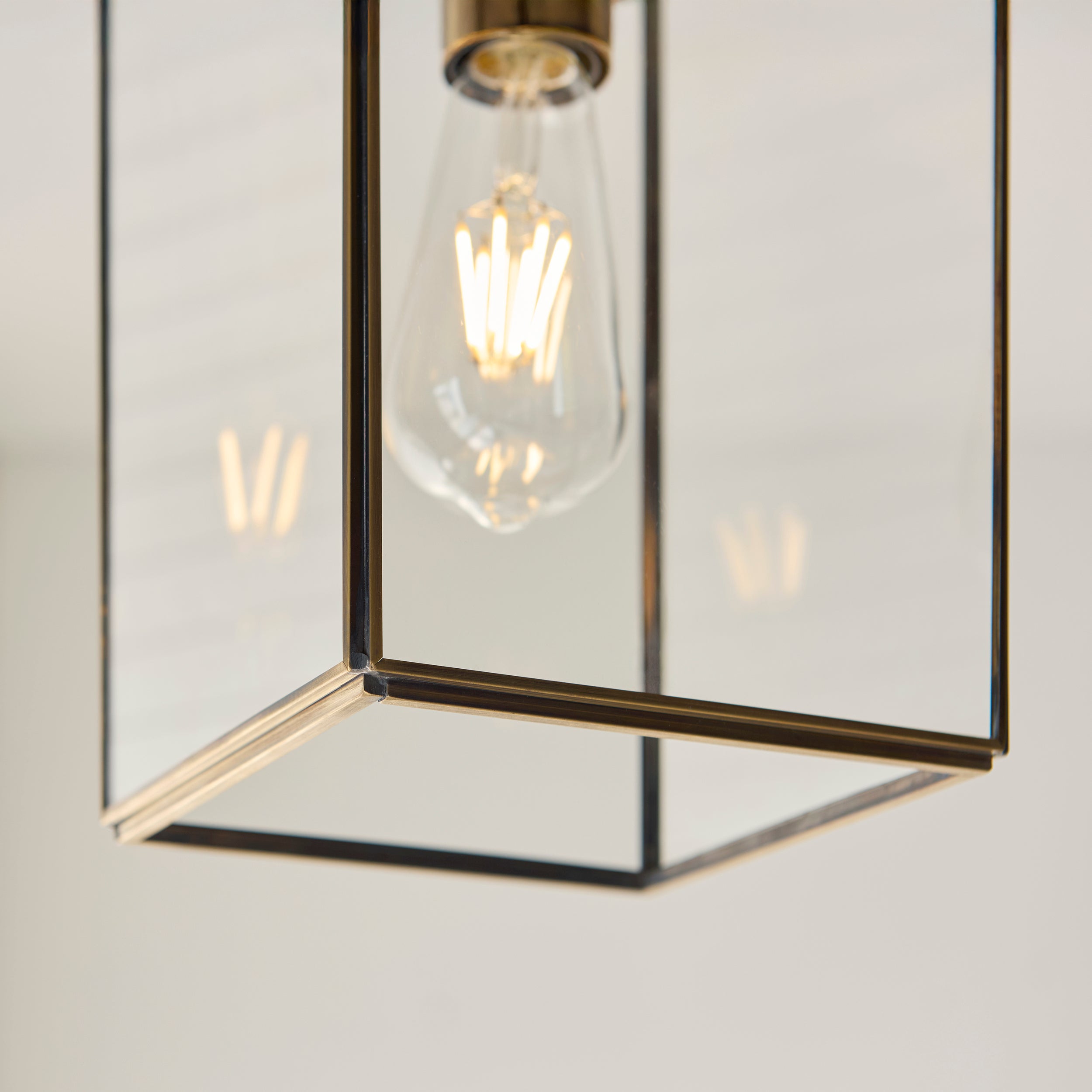 Hammond Brass and Glass Panel Pendant