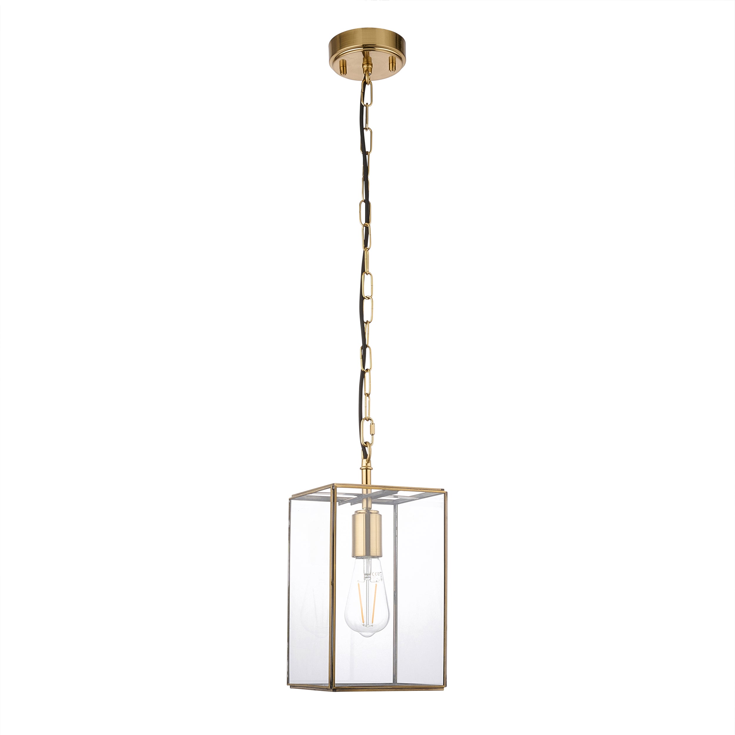 Hammond Brass and Glass Panel Pendant