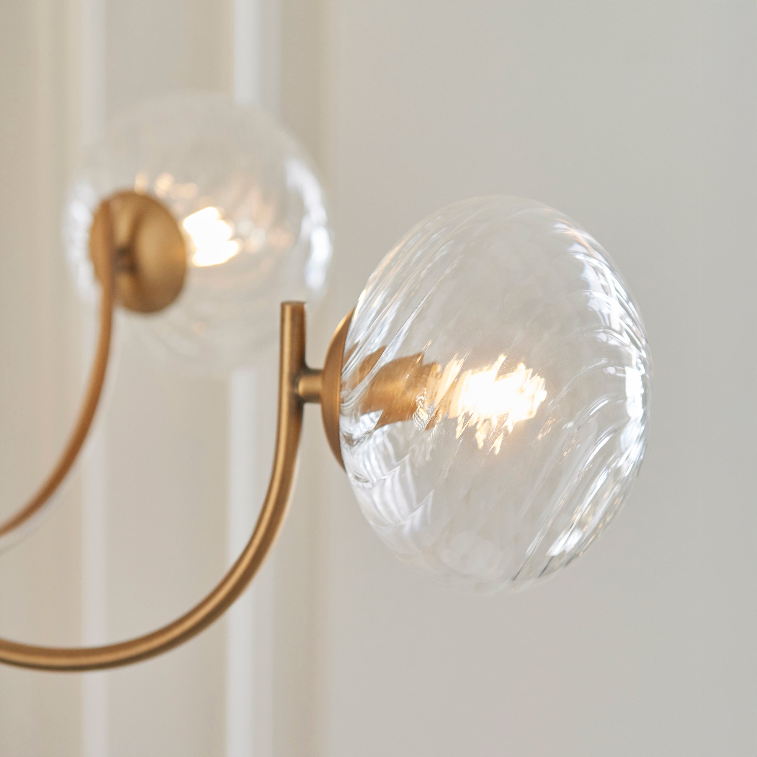 Hague 5 Light Brass Pendant - Glass Shades
