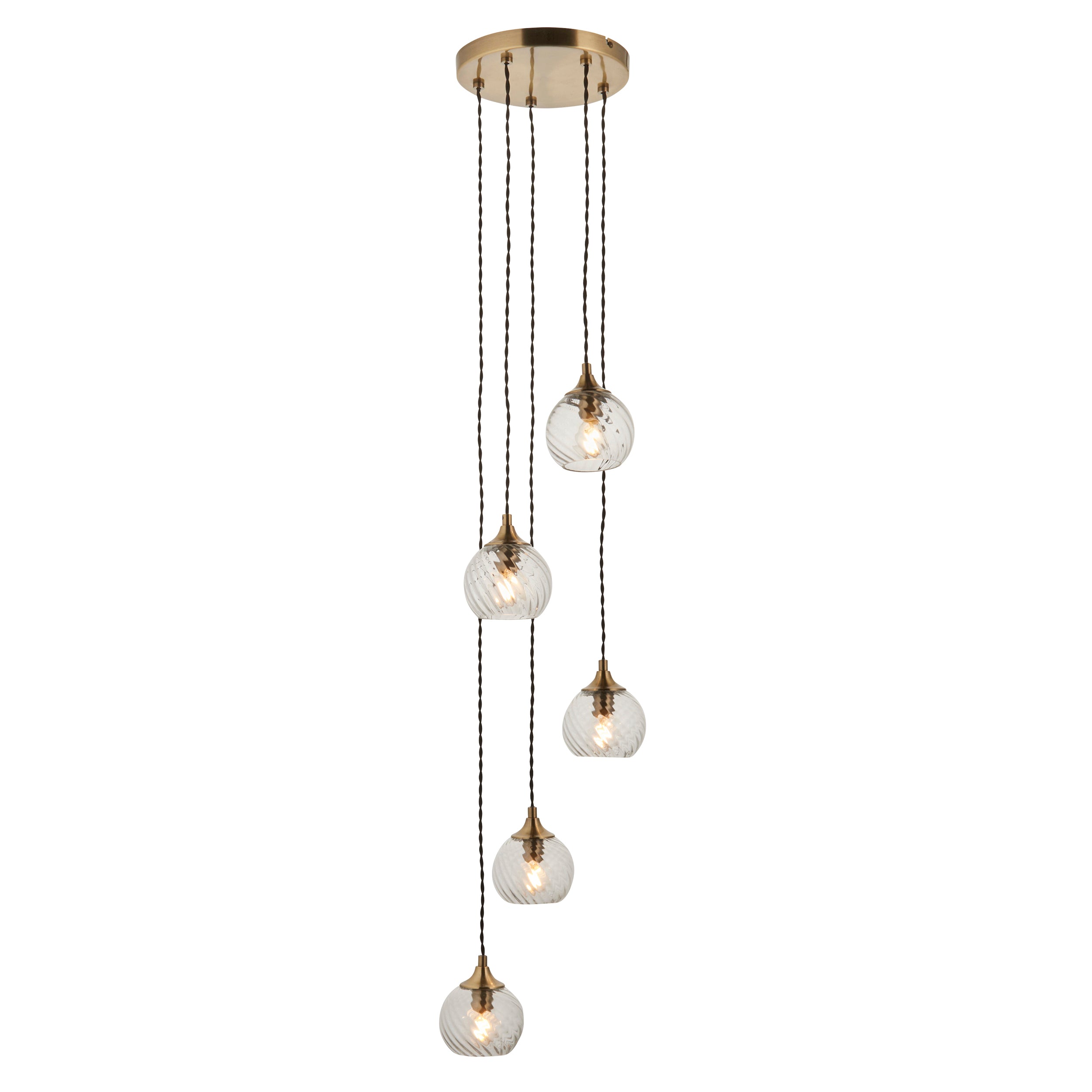 Allegra 5 Light Brass Pendant Cascade Ceiling Light