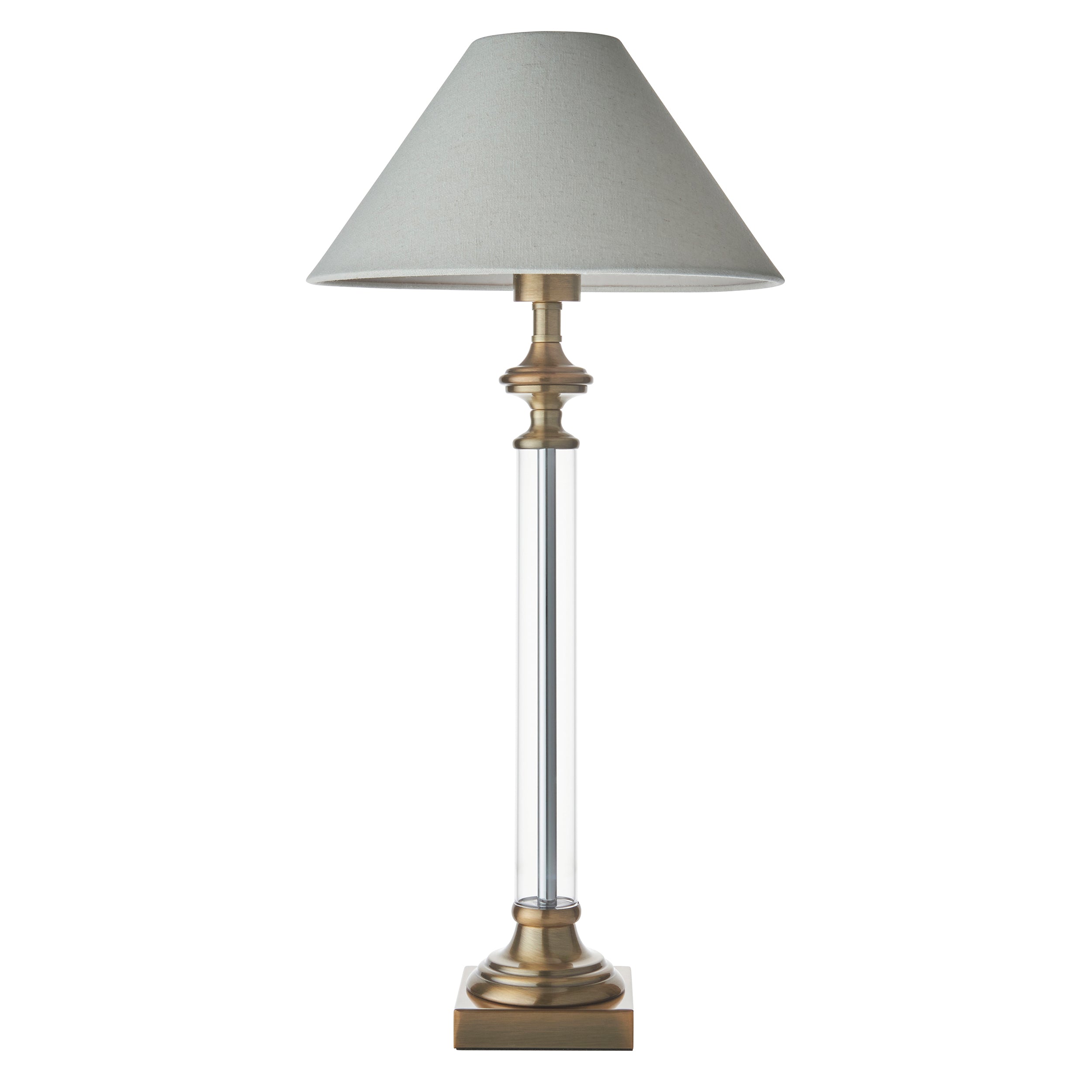 Avebury 1 Light Brass Table Lamp & Avalon 31cm Faux Linen Shade
