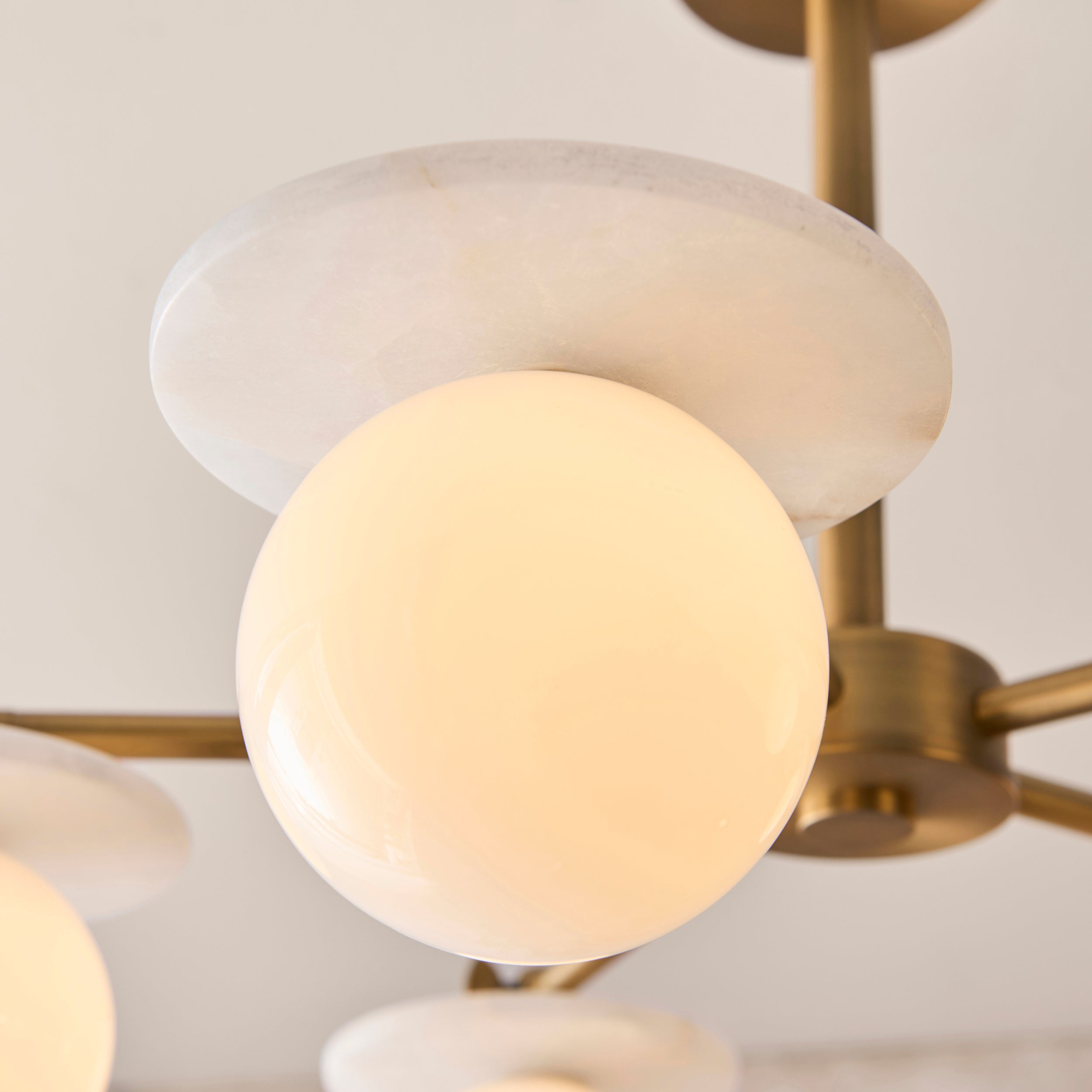 Cerhio 5 Light Brass Finish Semi Flush Ceiling Light