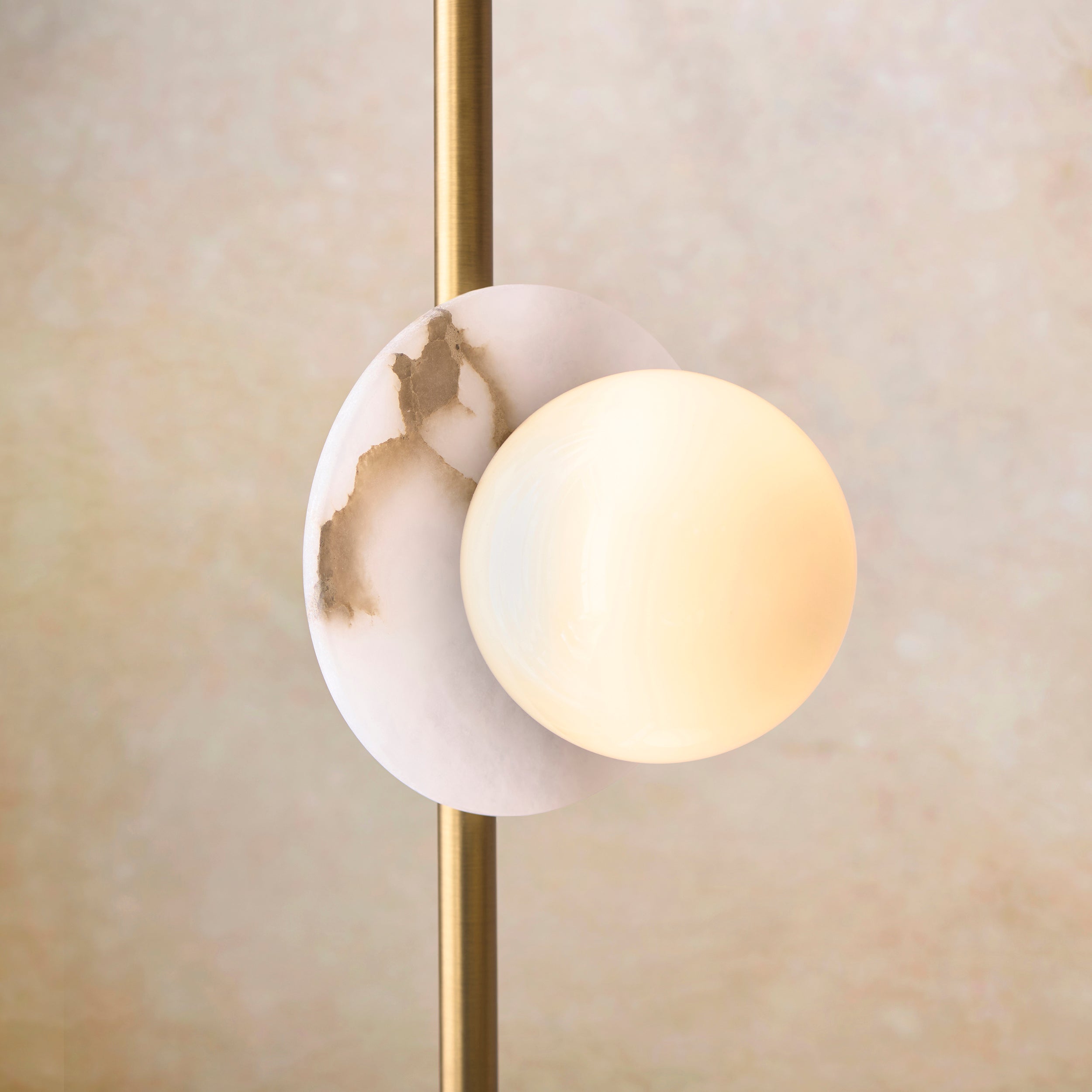 Cerchio 3 light Gold and Opal Shaded Floor Lamp