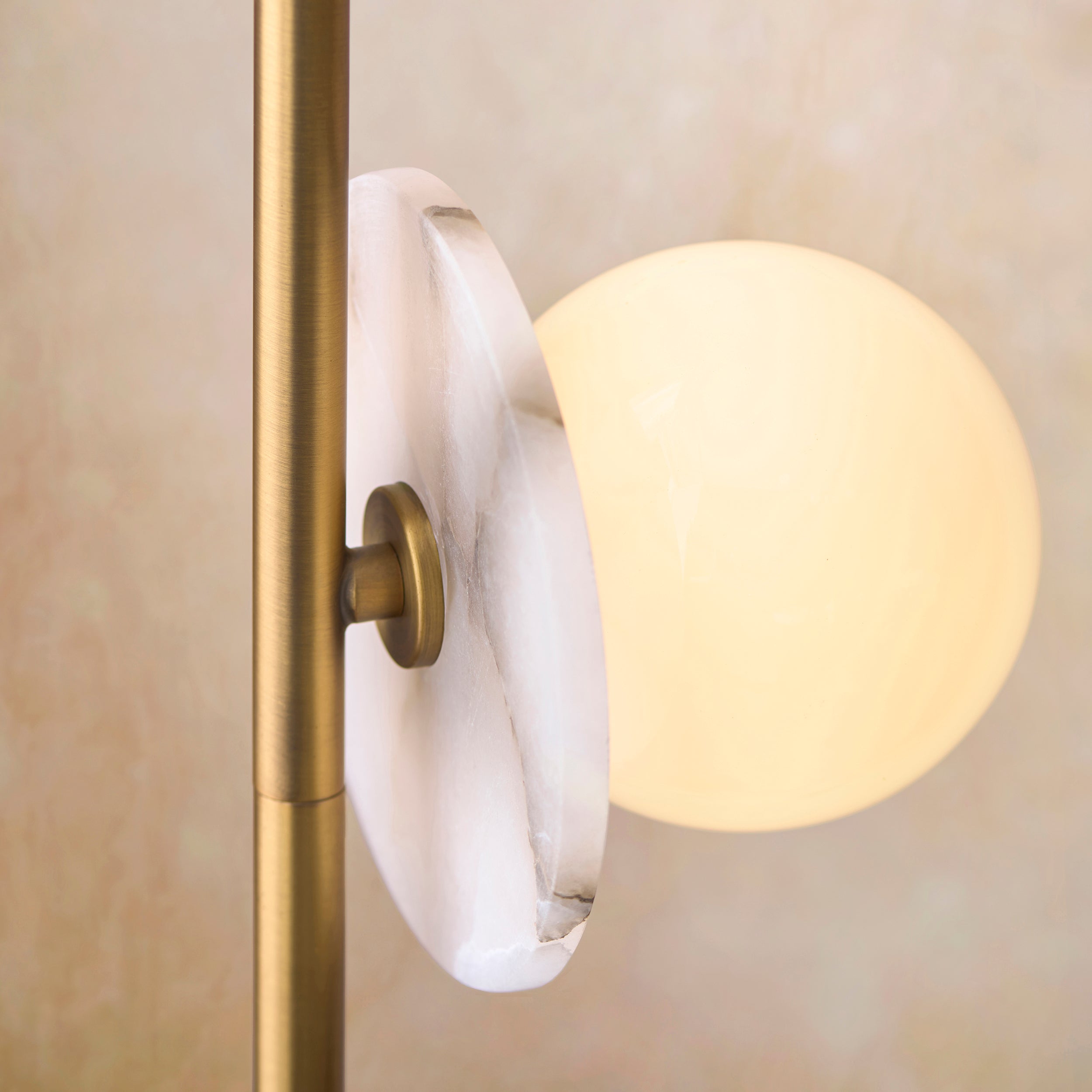 Cerchio 3 light Gold and Opal Shaded Floor Lamp