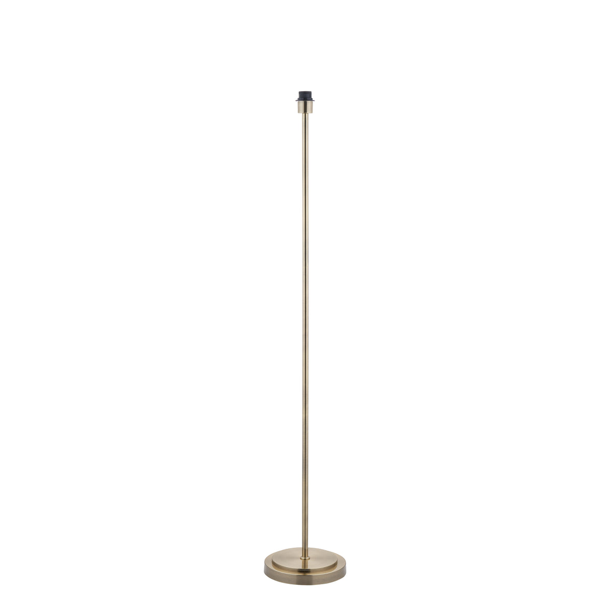 Arlo antique brass floor lamp base with slender stem and round stepped base