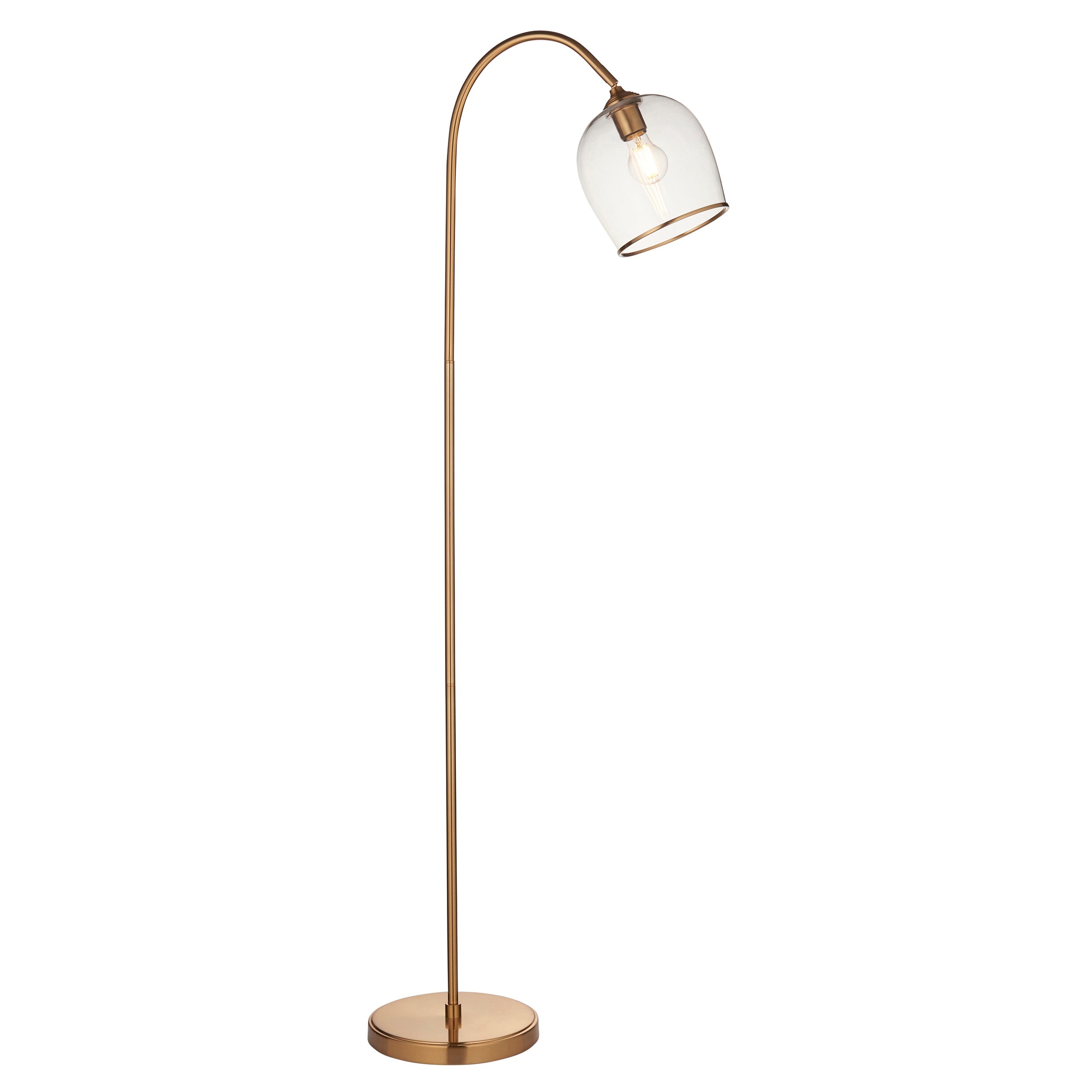 Ashcroft Brass Floor Lamp - Clear Glass Shade 120620 by Endon Lighting