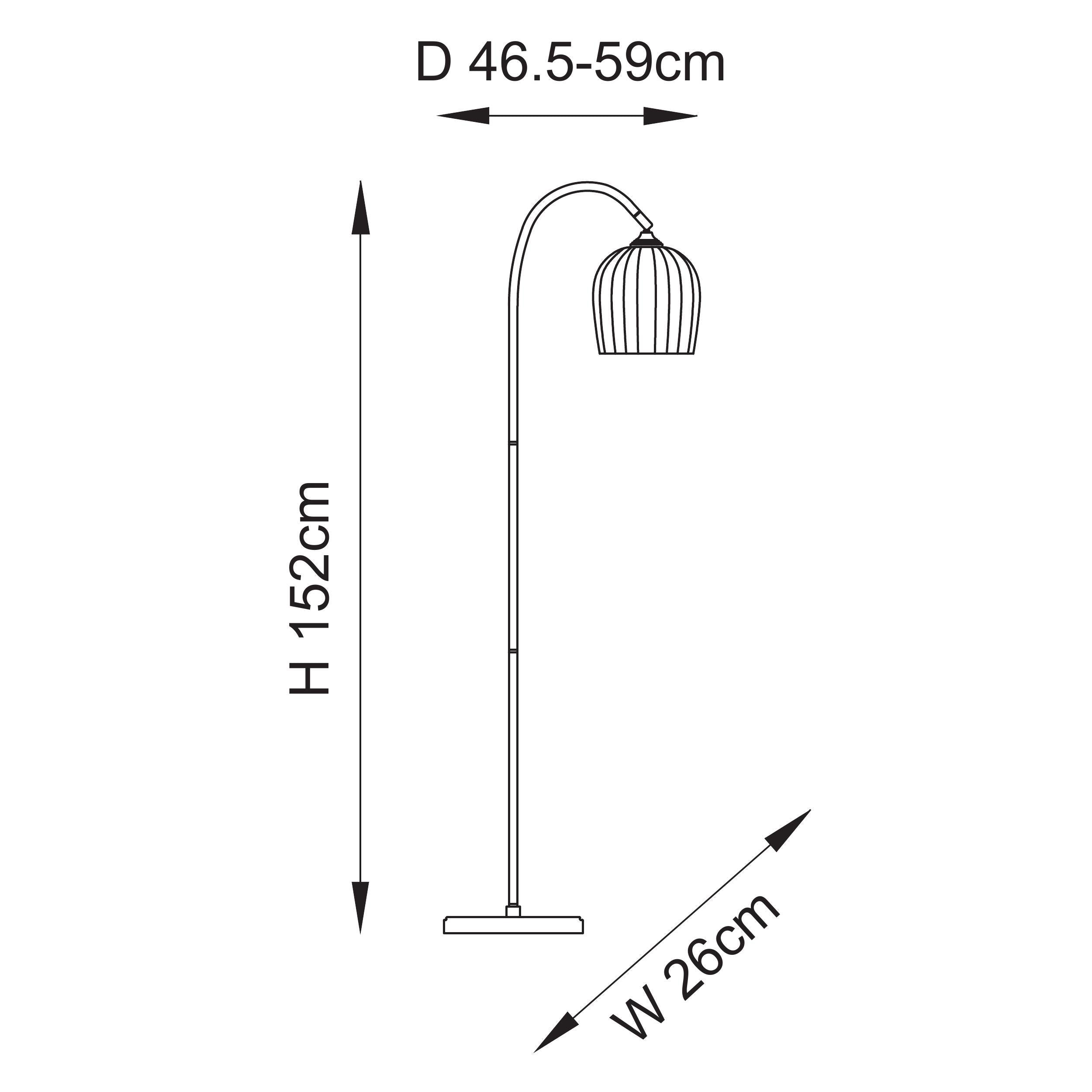Ashcroft Ribbed Glass Shade & Brass Floor Lamp