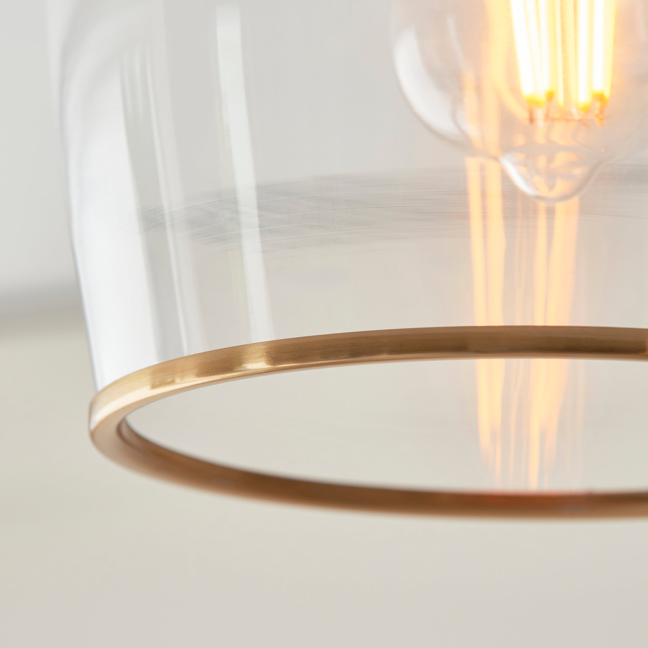 Ashcroft Brass Flush - Clear Glass Shade-OPEN-BOX-020426