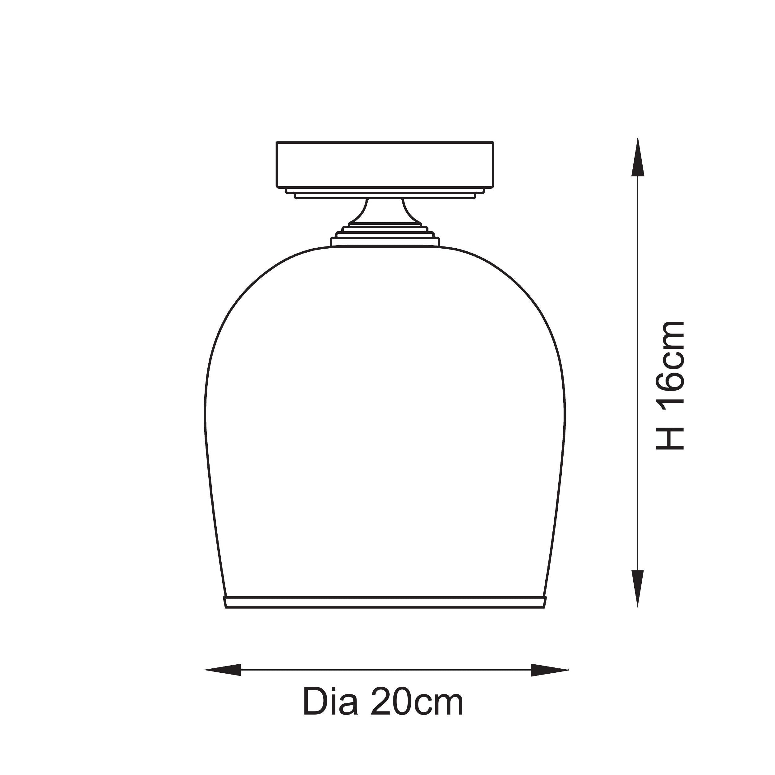 Ashcroft Brass Flush - Clear Glass Shade