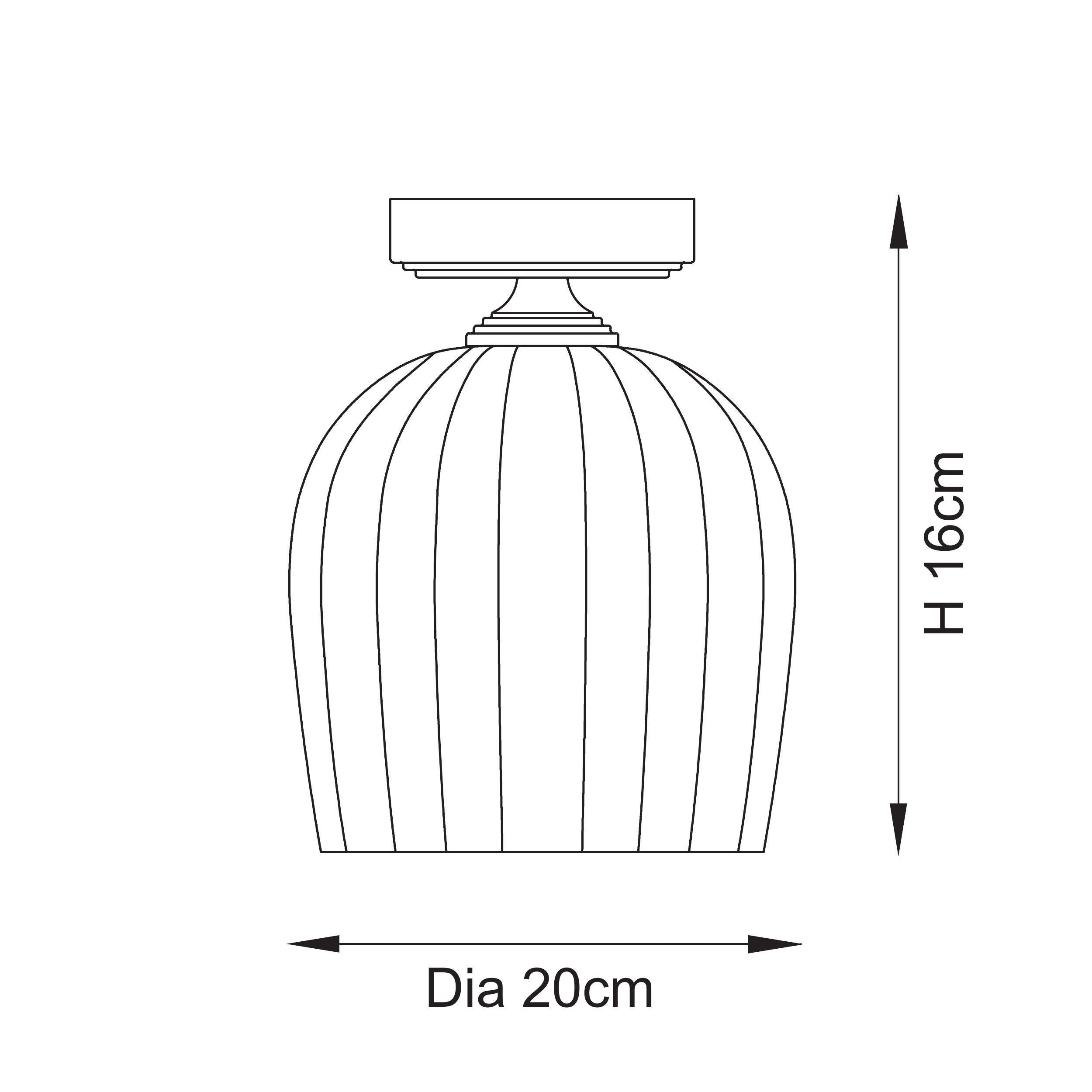 Ashcroft Ribbed Glass Shade & Brass Flush