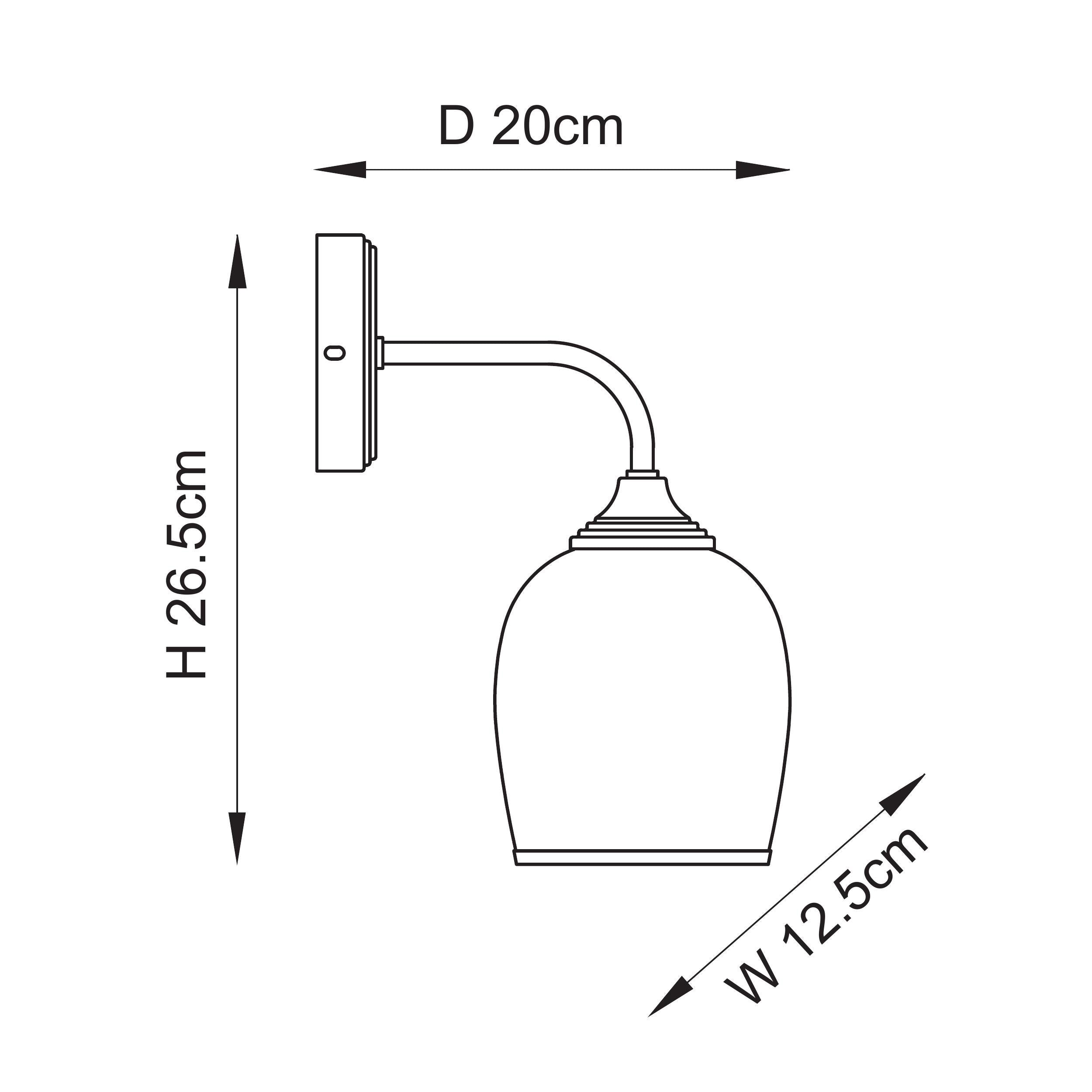 Ashcroft Brass Wall Light - Glass Shade