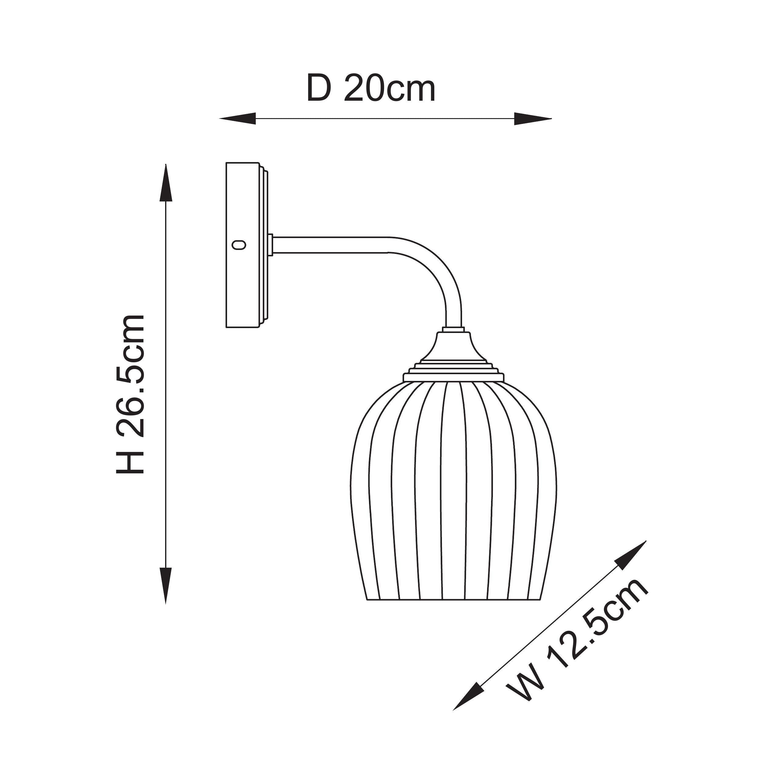 Ashcroft Ribbed Glass Shade & Brass Wall Light