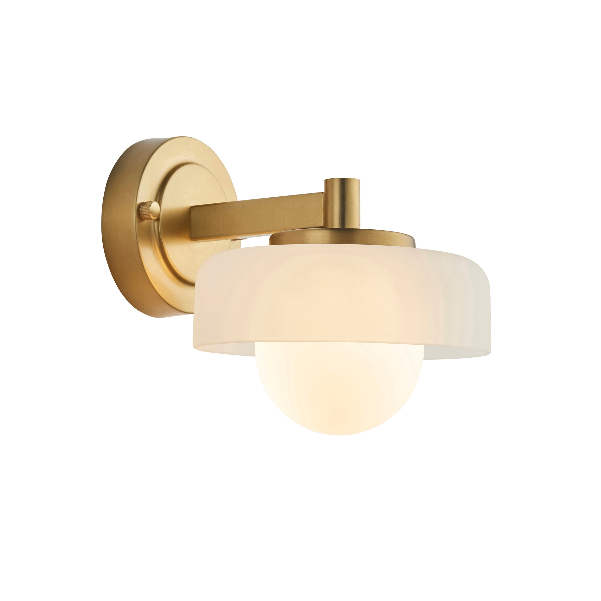 Boss Brass Wall Light - Opal Glass Shade 120630 by Endon Lighting