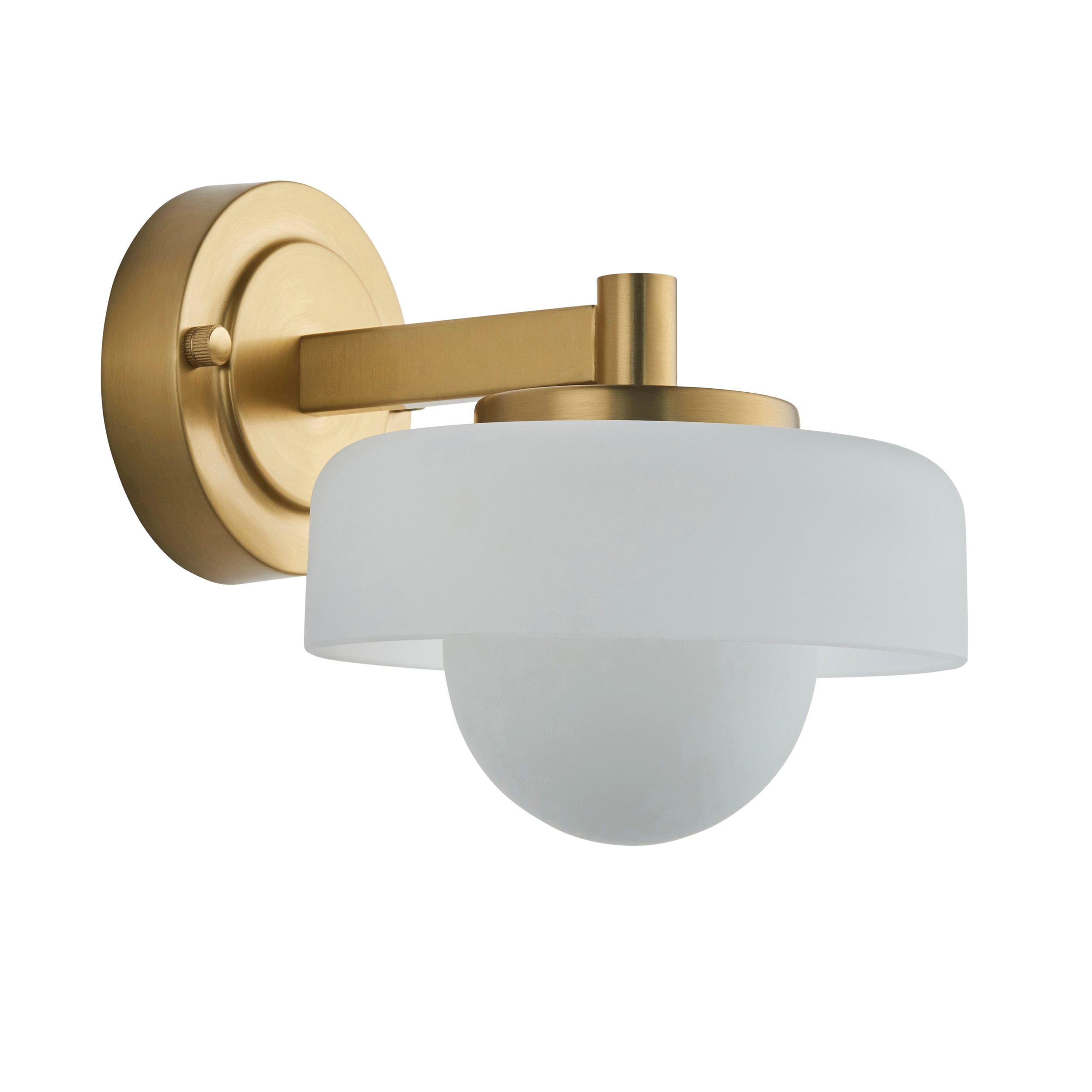 Boss Brass Wall Light - Opal Glass Shade